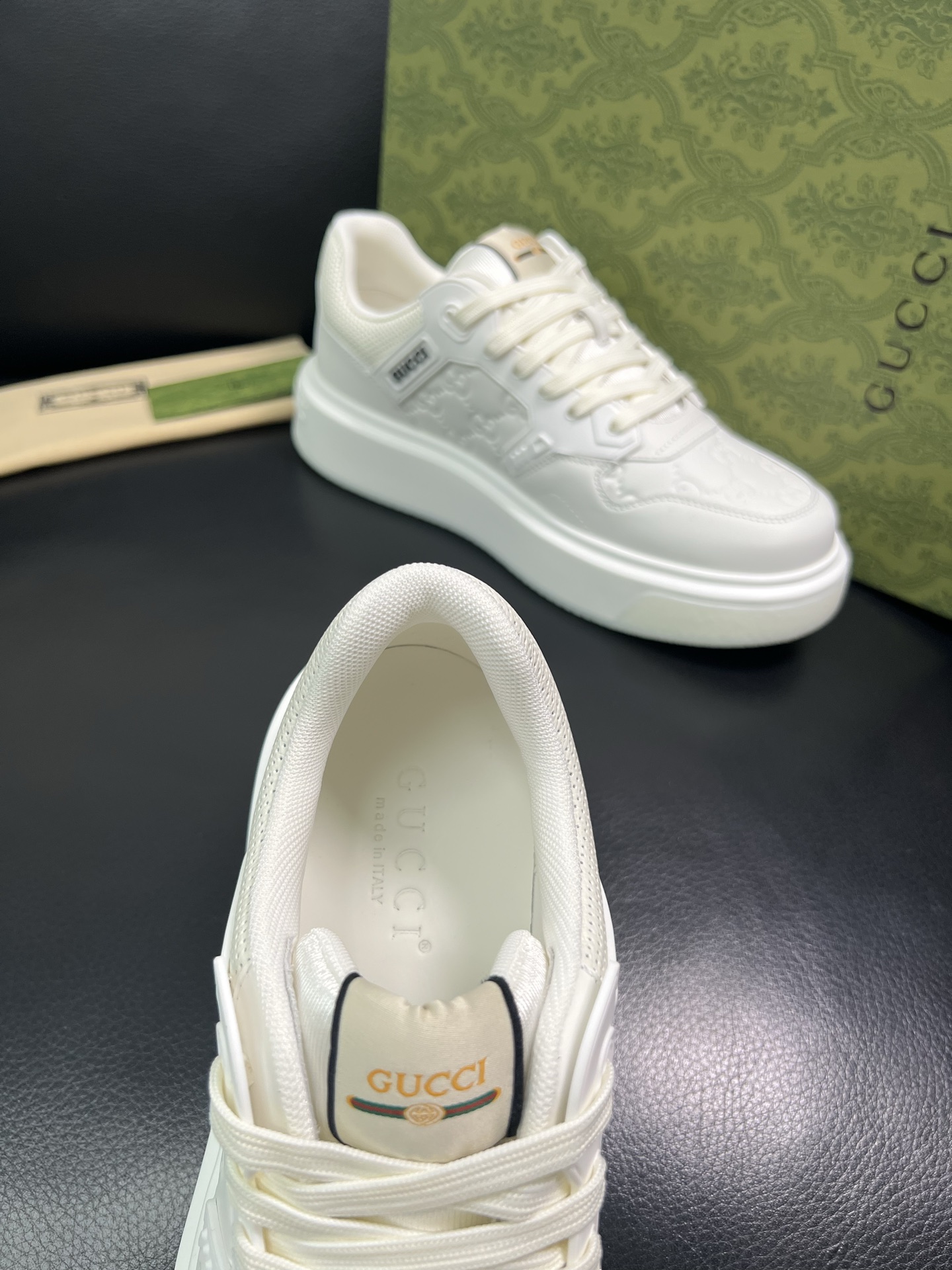 Gucci 高品质 顶级工艺品 古奇 专柜新款原厂配置，意大利进口牛皮搭配印花面料，进口牛皮内里垫，透气