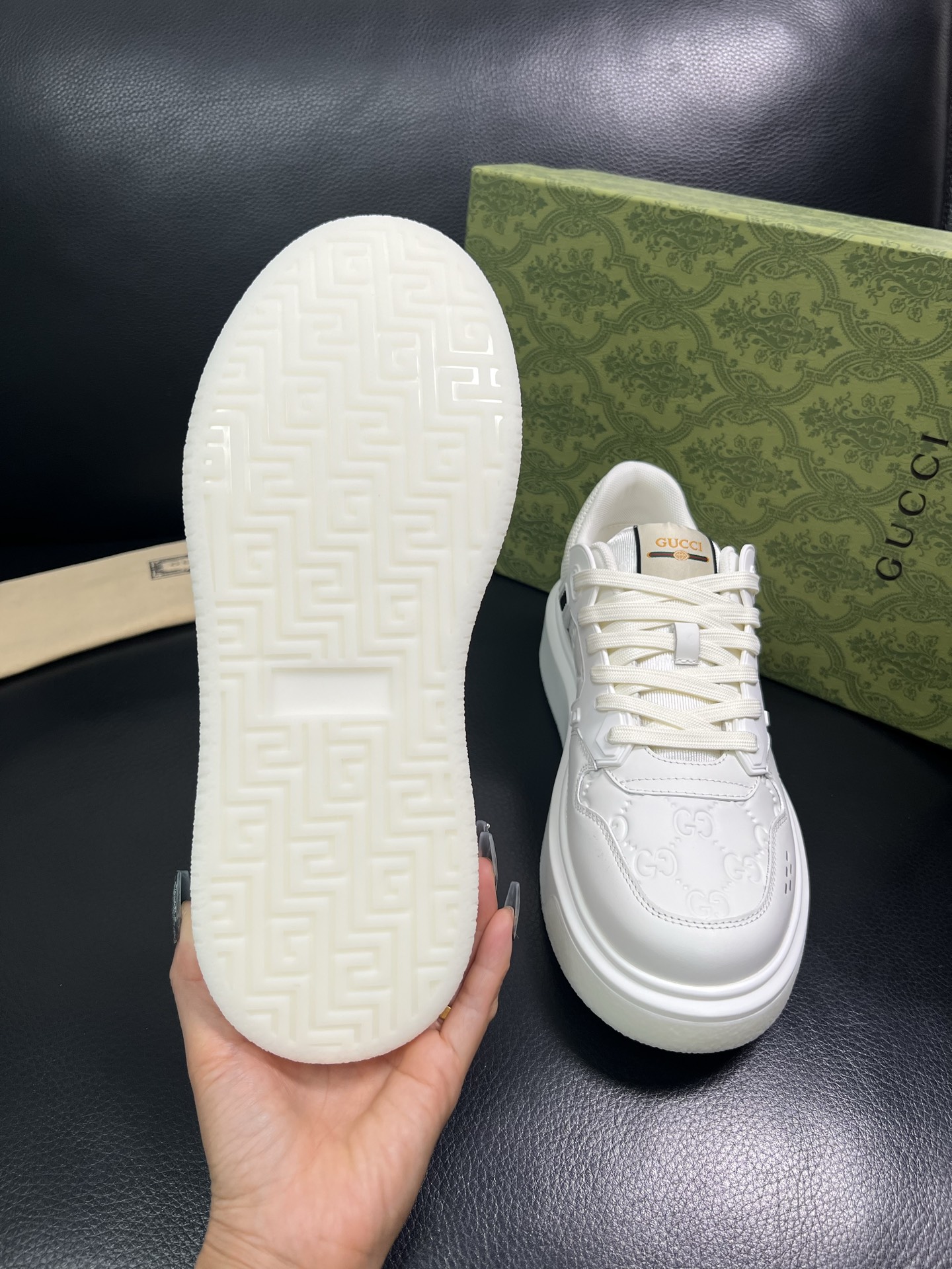 Gucci 高品质 顶级工艺品 古奇 专柜新款原厂配置，意大利进口牛皮搭配印花面料，进口牛皮内里垫，透气