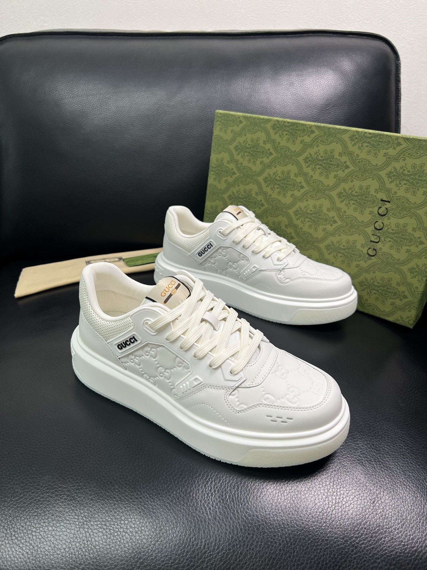 Gucci 高品质 顶级工艺品 古奇 专柜新款原厂配置，意大利进口牛皮搭配印花面料，进口牛皮内里垫，透气
