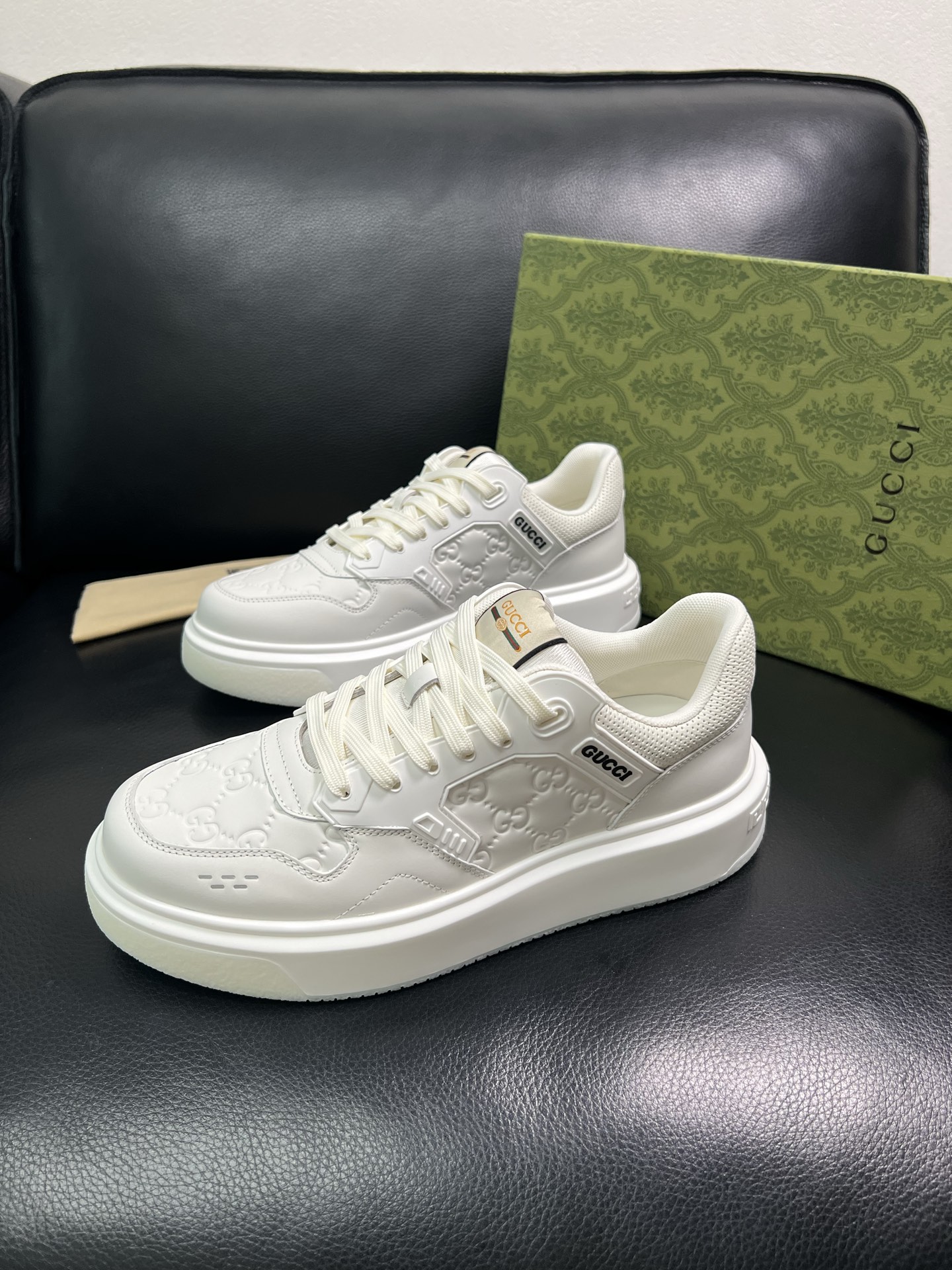 Gucci 高品质 顶级工艺品 古奇 专柜新款原厂配置，意大利进口牛皮搭配印花面料，进口牛皮内里垫，透气