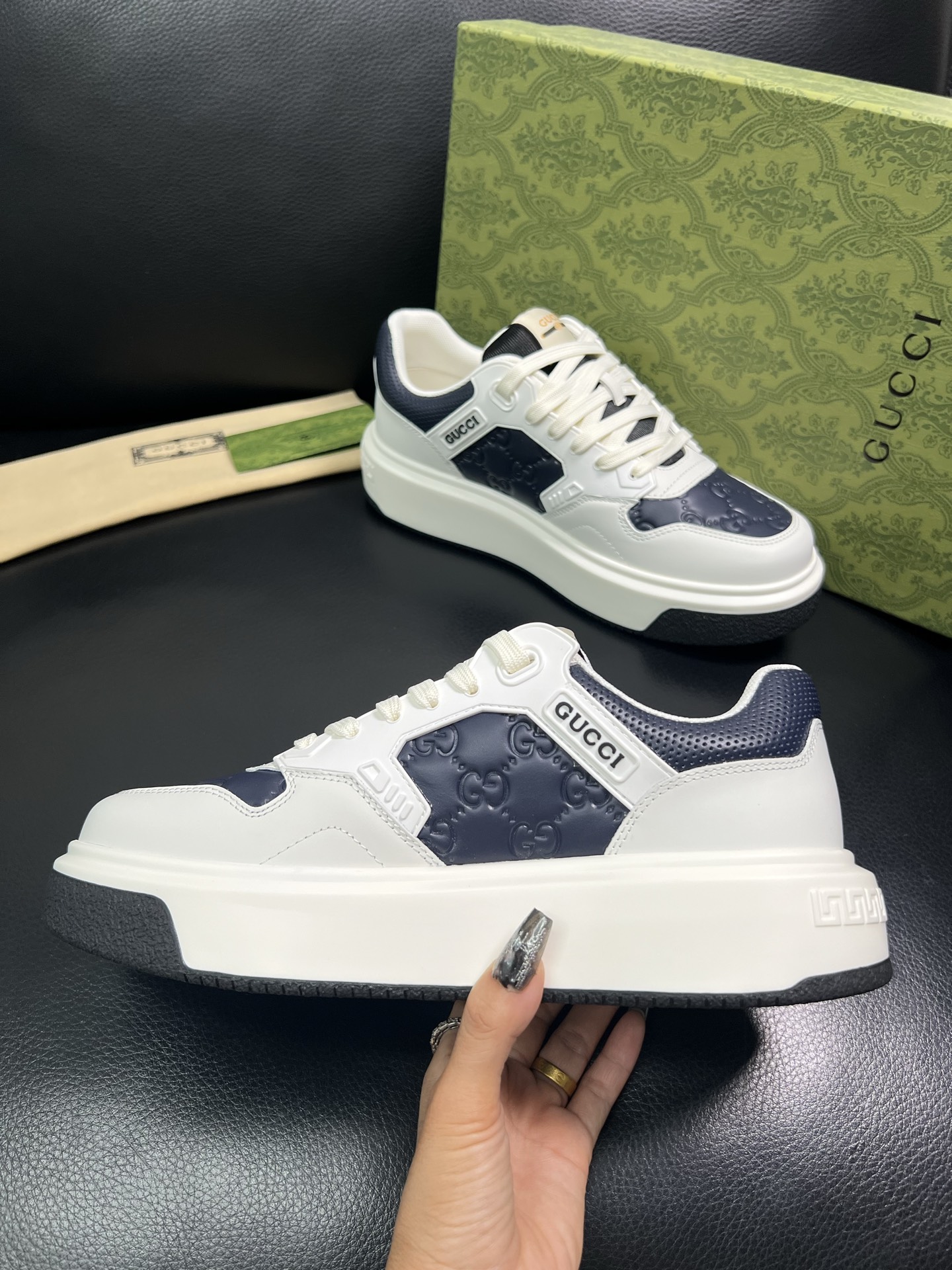 Gucci 高品质 顶级工艺品 古奇 专柜新款原厂配置，意大利进口牛皮搭配印花面料，进口牛皮内里垫，透气