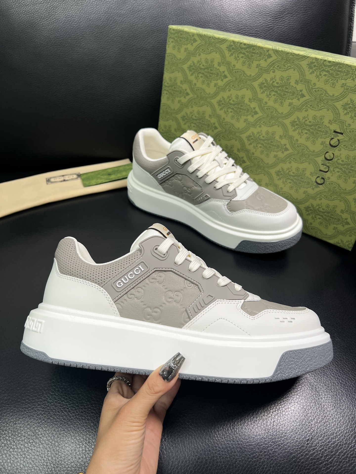 Gucci 高品质 顶级工艺品 古奇 专柜新款原厂配置，意大利进口牛皮搭配印花面料，进口牛皮内里垫，透气