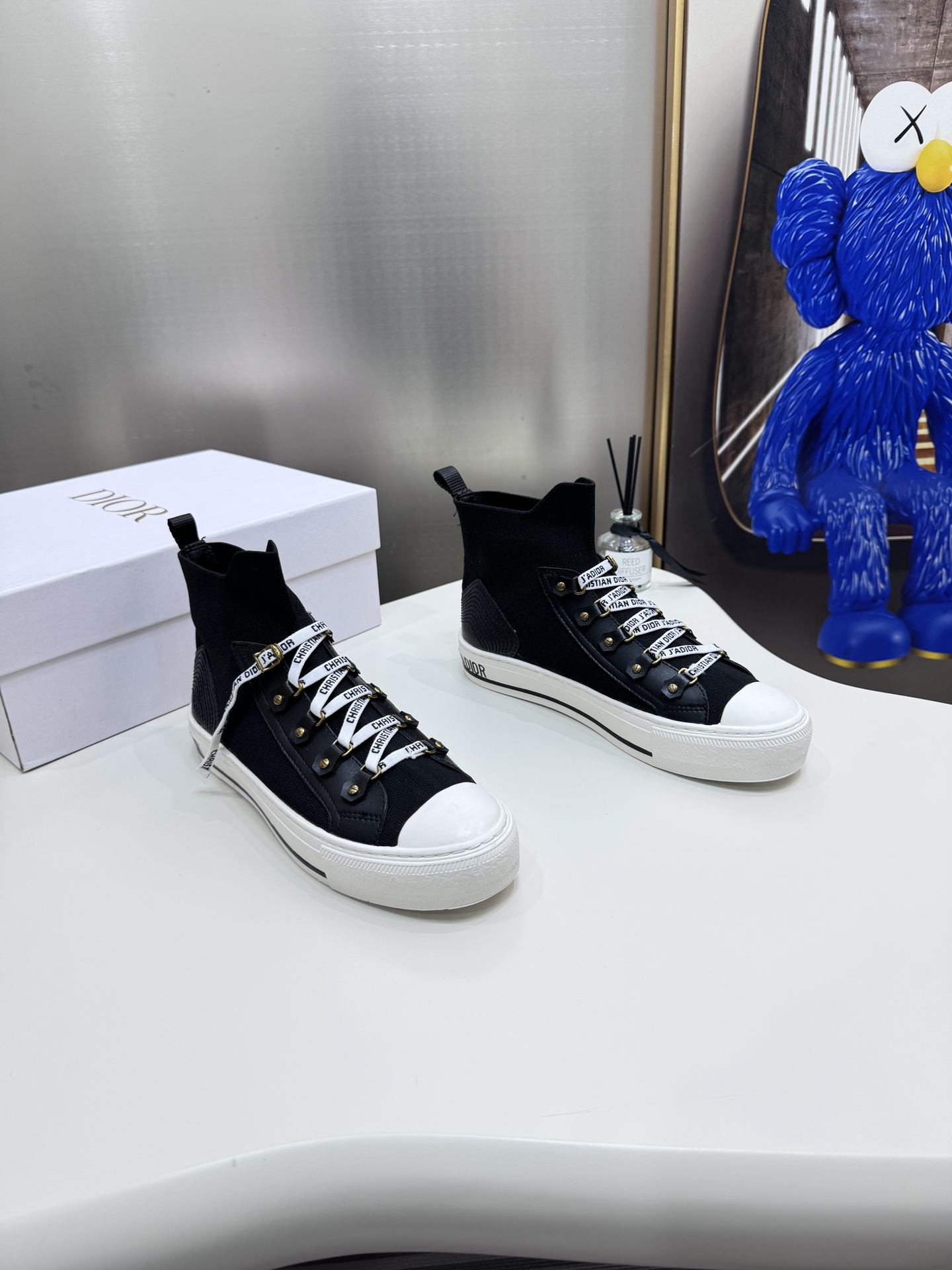 Dior Shoes Sneakers Black Yellow Cotton Knitting TPU Summer Collection Oblique Sweatpants