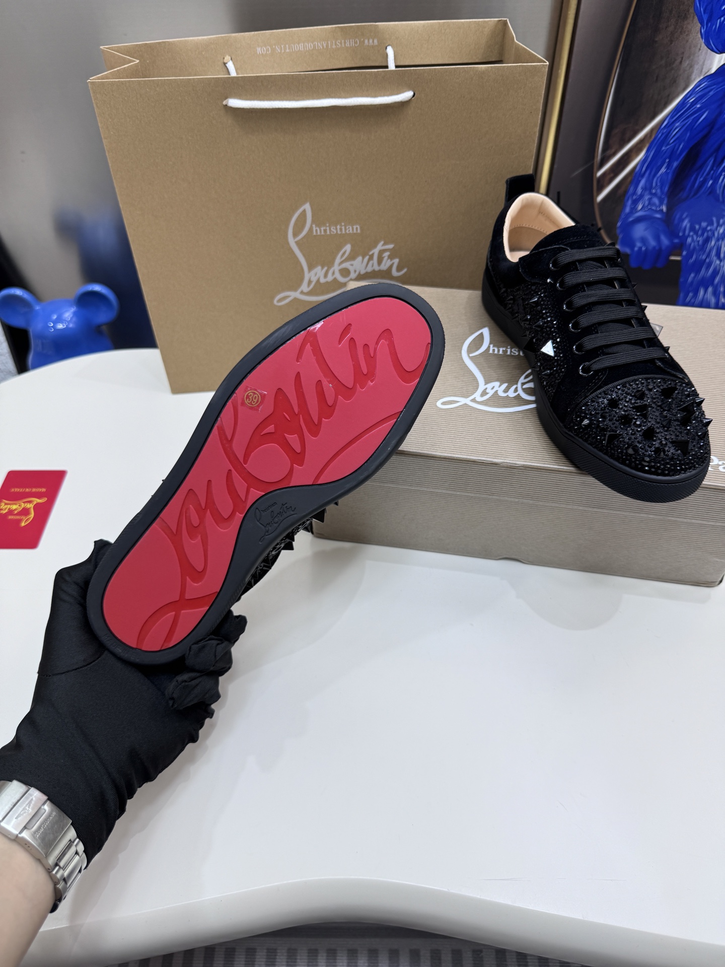 Christian Louboutin Style Leather Men's Shoes style reference detail image 8 from source 782858