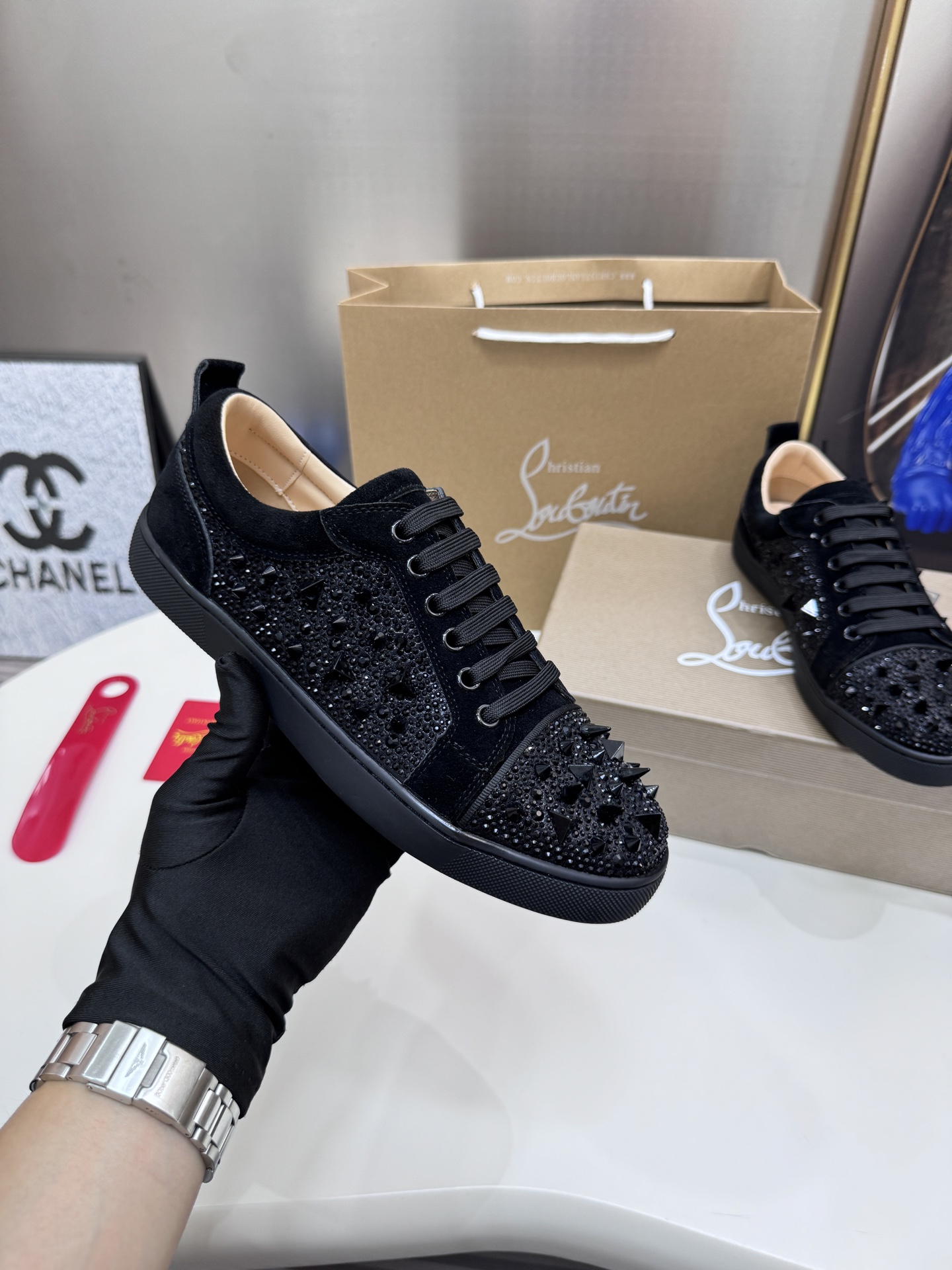 Christian Louboutin Style Leather Men's Shoes style reference detail image 5 from source 782858
