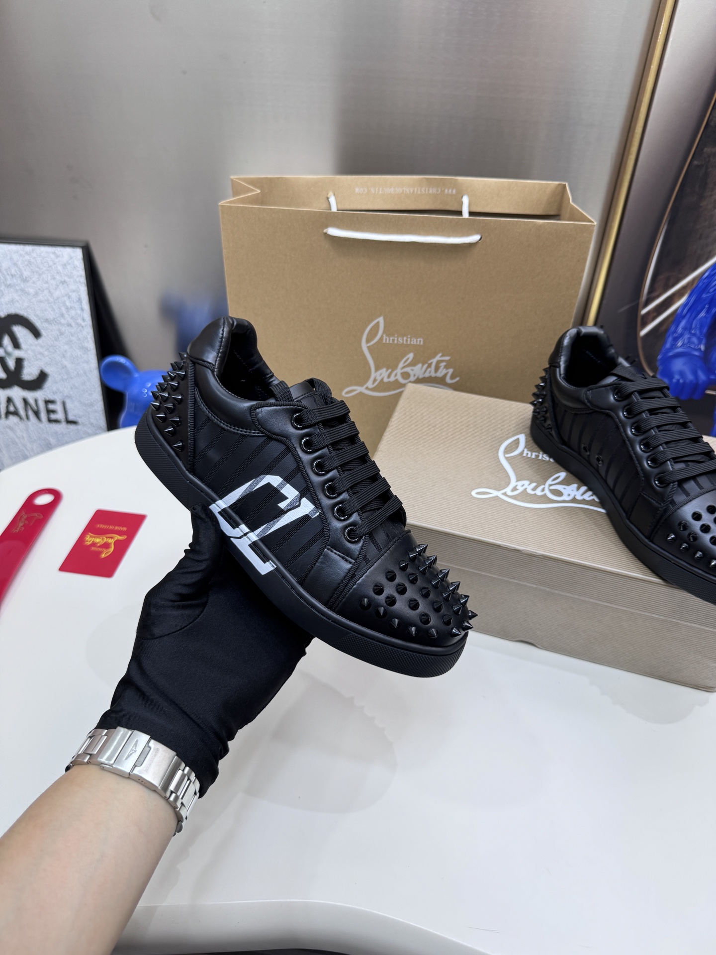 Christian Louboutin Style Leather Men's Shoes style reference detail image 5 from source 782861