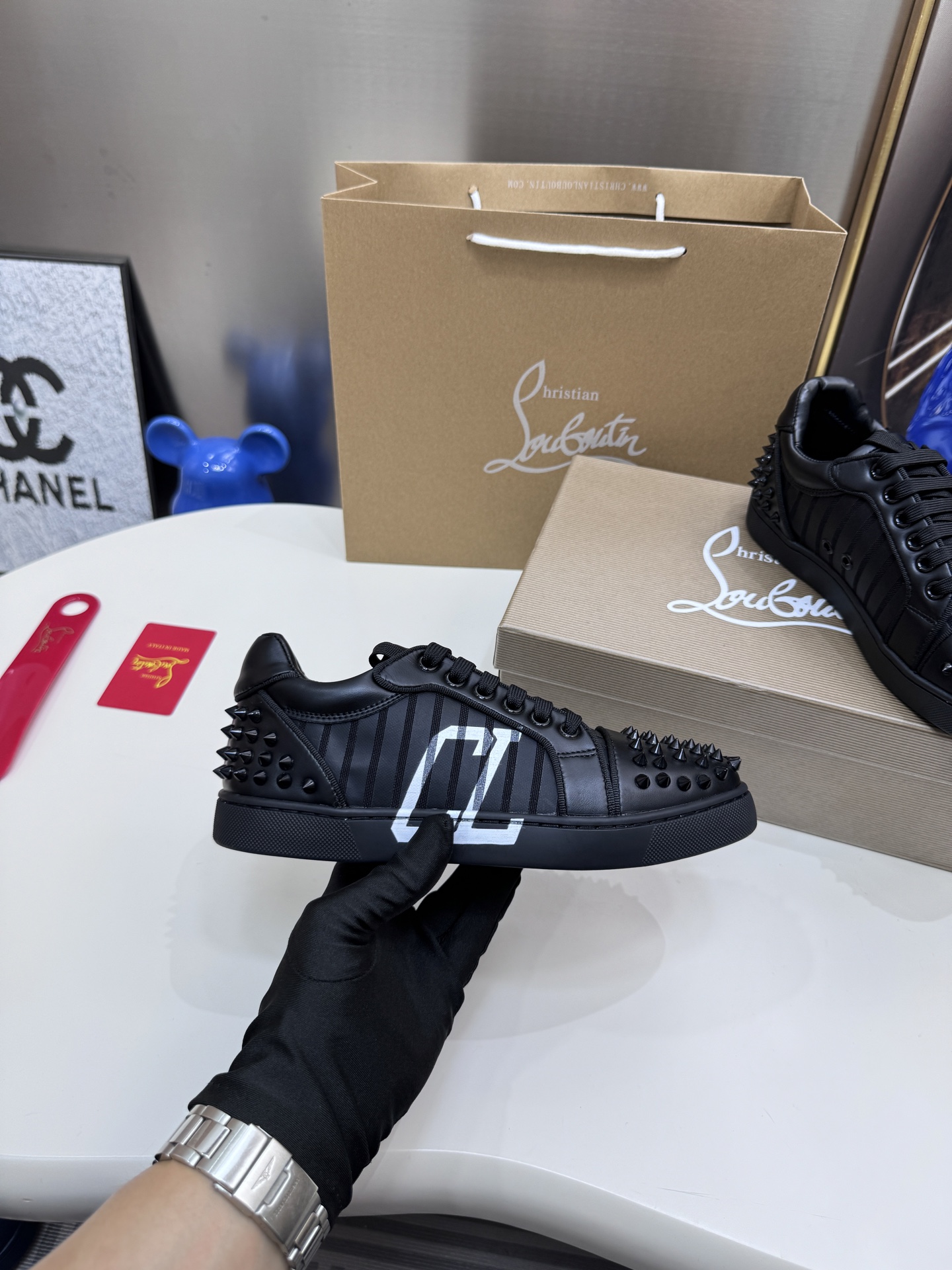 Christian Louboutin Style Leather Men's Shoes style reference detail image 6 from source 782861