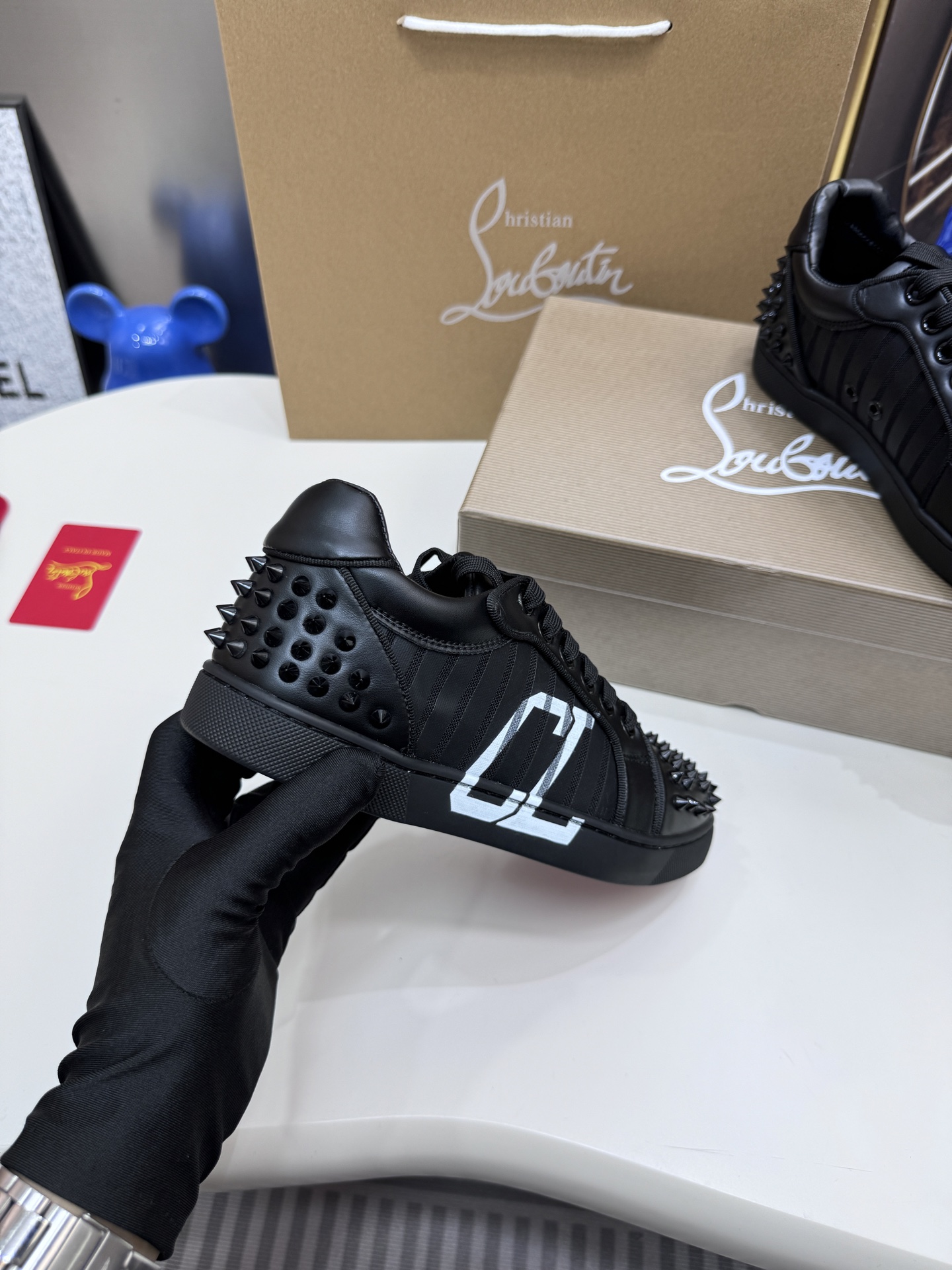 Christian Louboutin Style Leather Men's Shoes style reference detail image 9 from source 782861