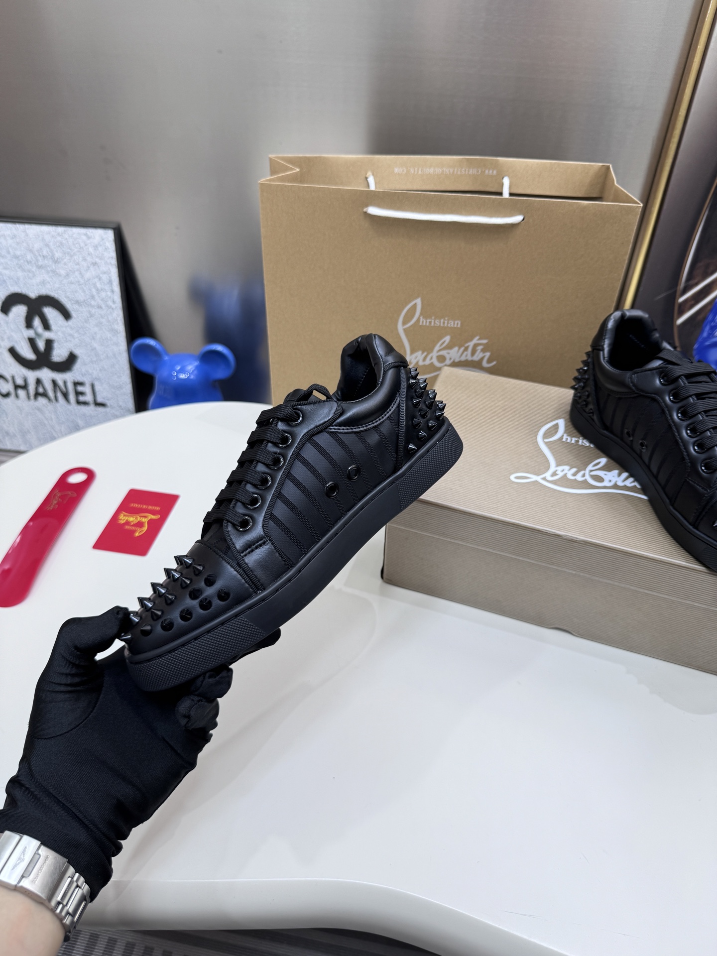 Christian Louboutin Style Leather Men's Shoes style reference detail image 7 from source 782861