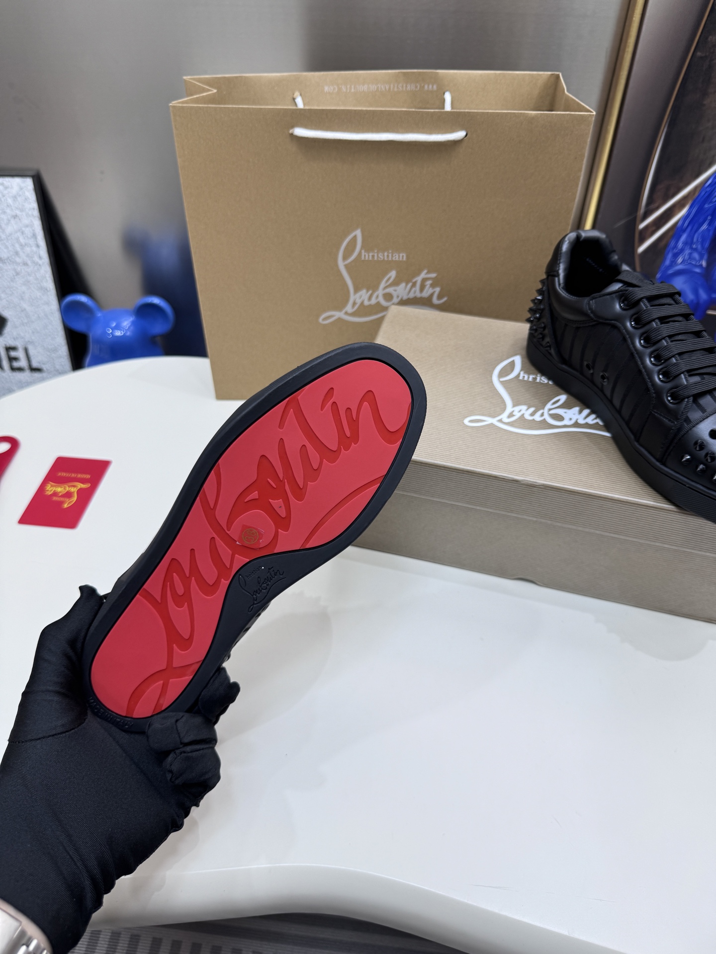 Christian Louboutin Style Leather Men's Shoes style reference detail image 8 from source 782861