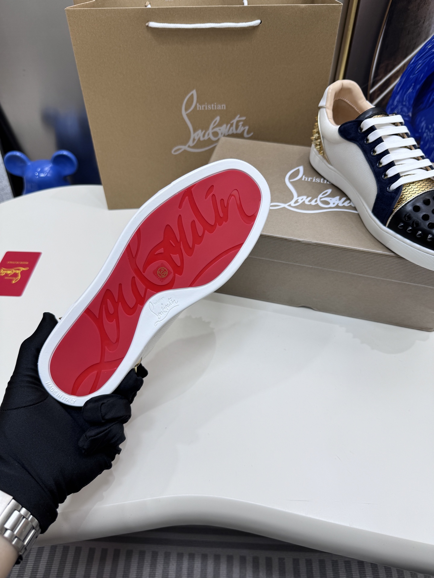 Christian Louboutin Style Leather Men's Shoes style reference detail image 8 from source 782863