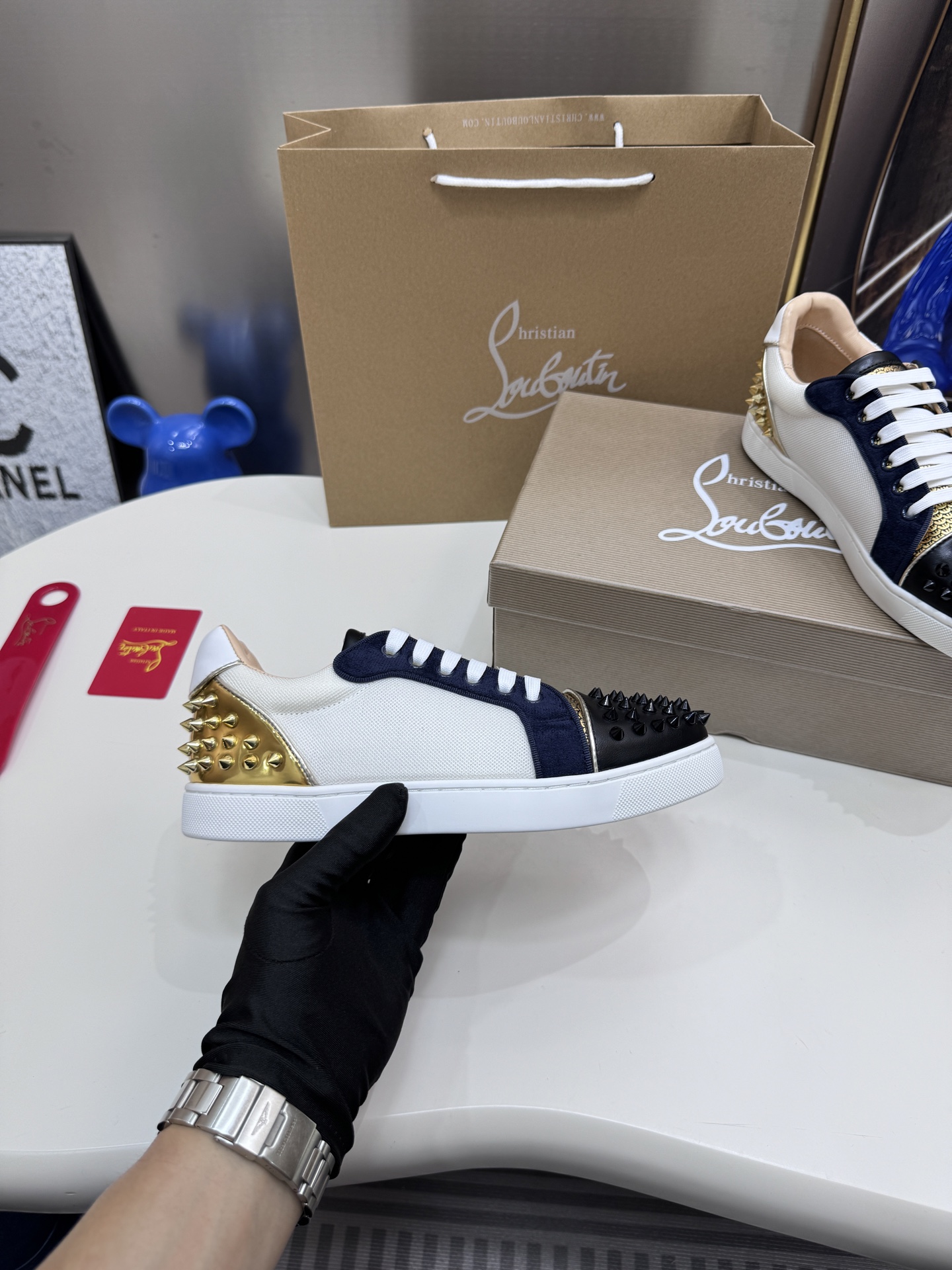 Christian Louboutin Style Leather Men's Shoes style reference detail image 6 from source 782863