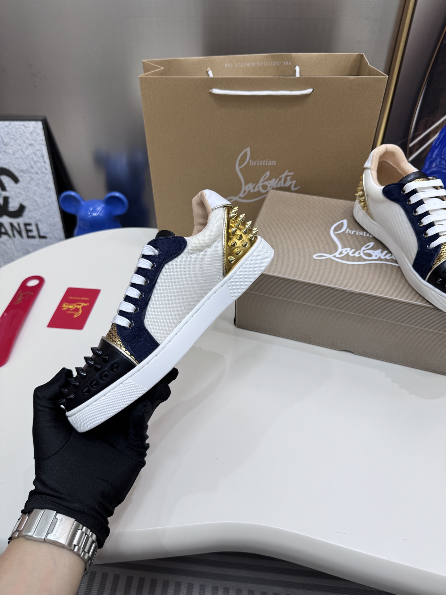 Christian Louboutin Style Leather Men's Shoes style reference detail image 7 from source 782863