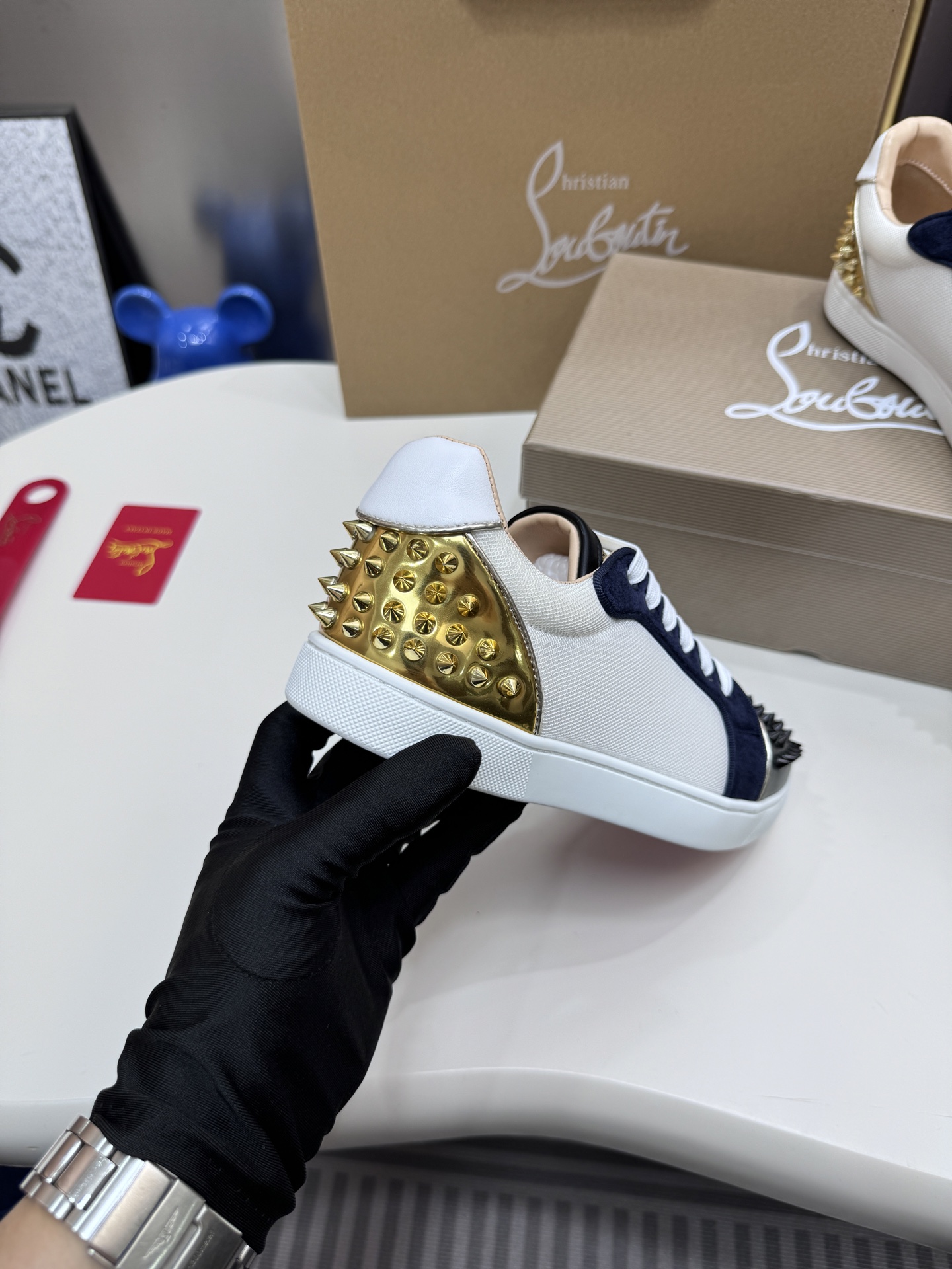 Christian Louboutin Style Leather Men's Shoes style reference detail image 9 from source 782863