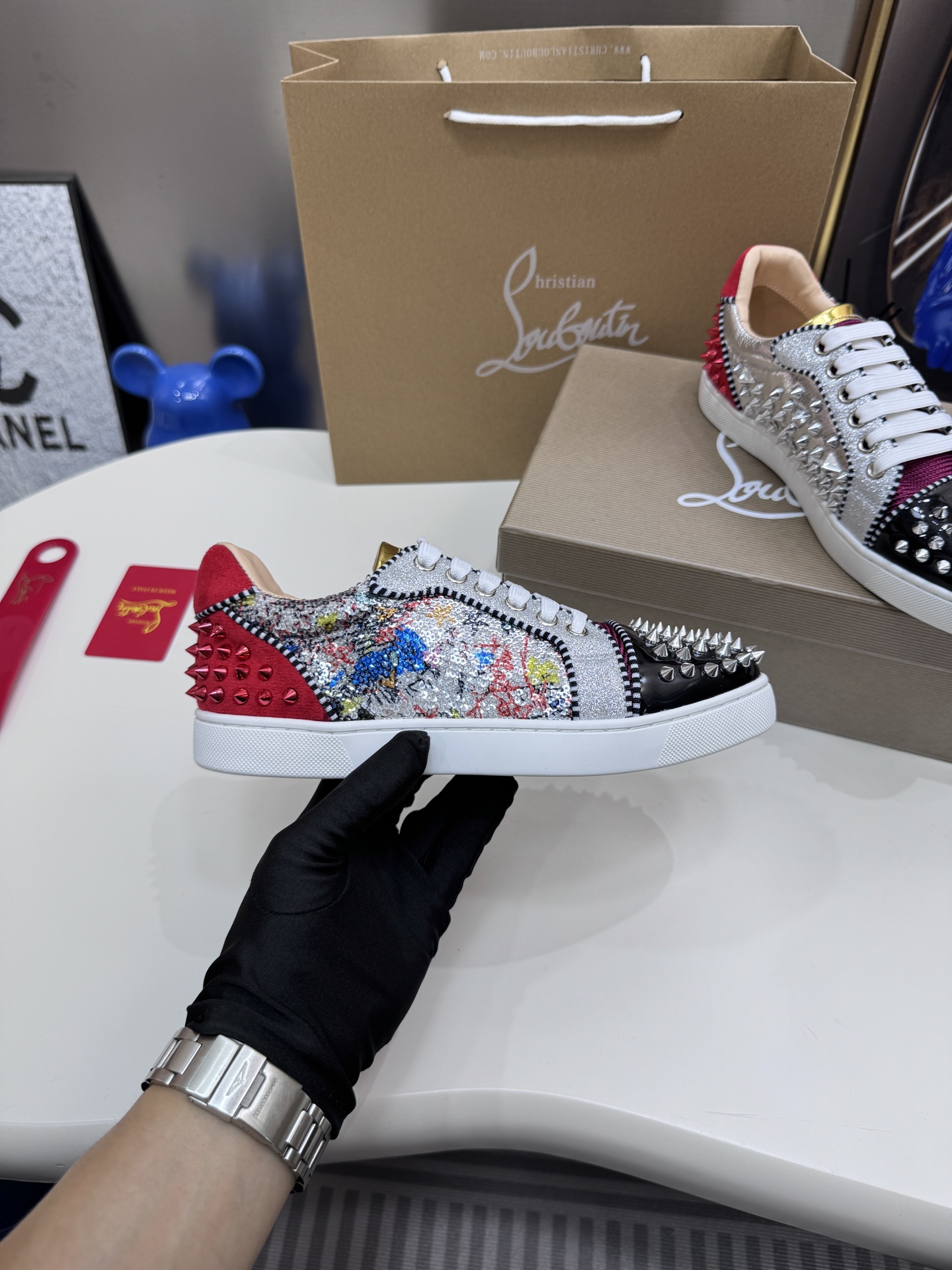 Christian Louboutin Style Leather Men's Shoes style reference detail image 6 from source 782869