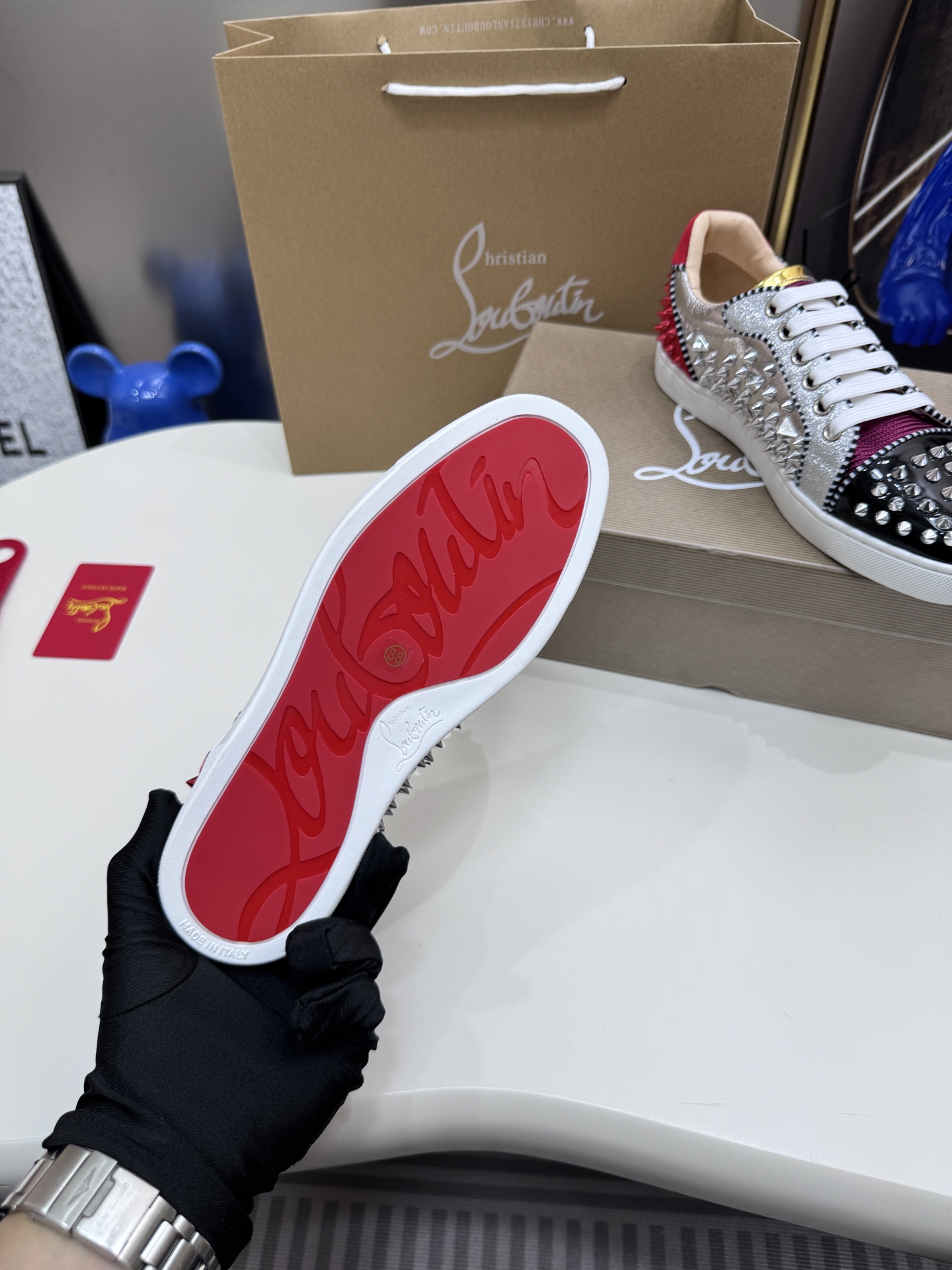 Christian Louboutin Style Leather Men's Shoes style reference detail image 8 from source 782869