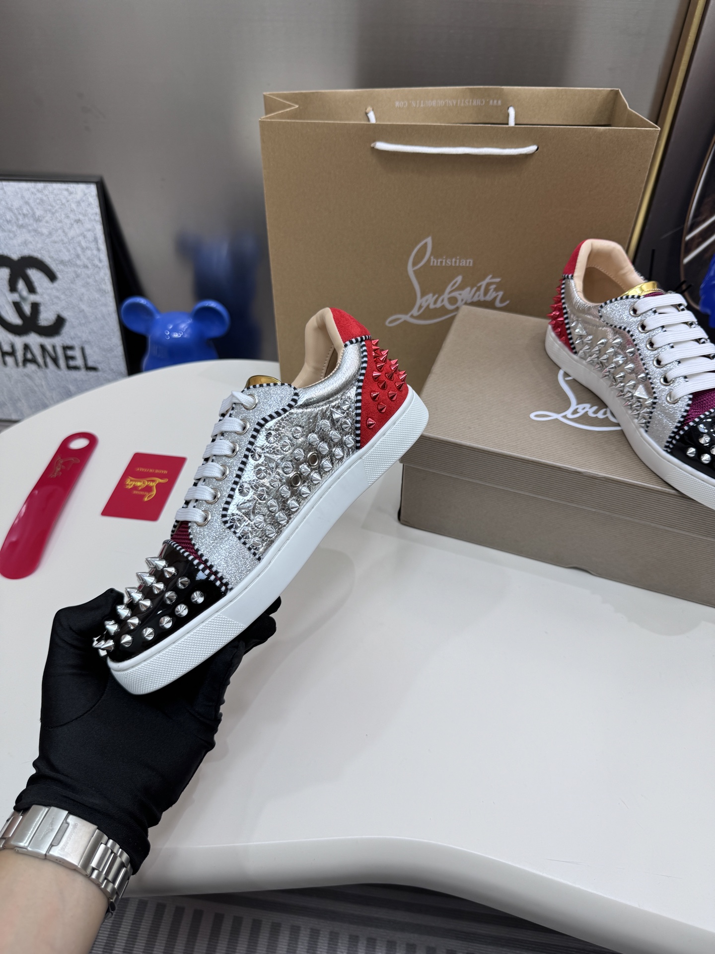 Christian Louboutin Style Leather Men's Shoes style reference detail image 7 from source 782869