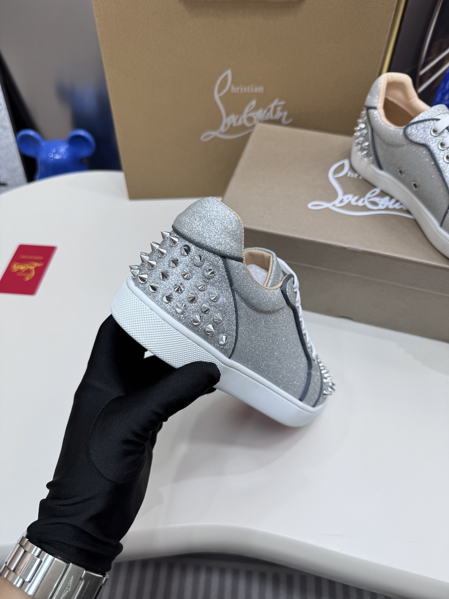 Christian Louboutin Style Leather Men's Shoes style reference detail image 9 from source 782862