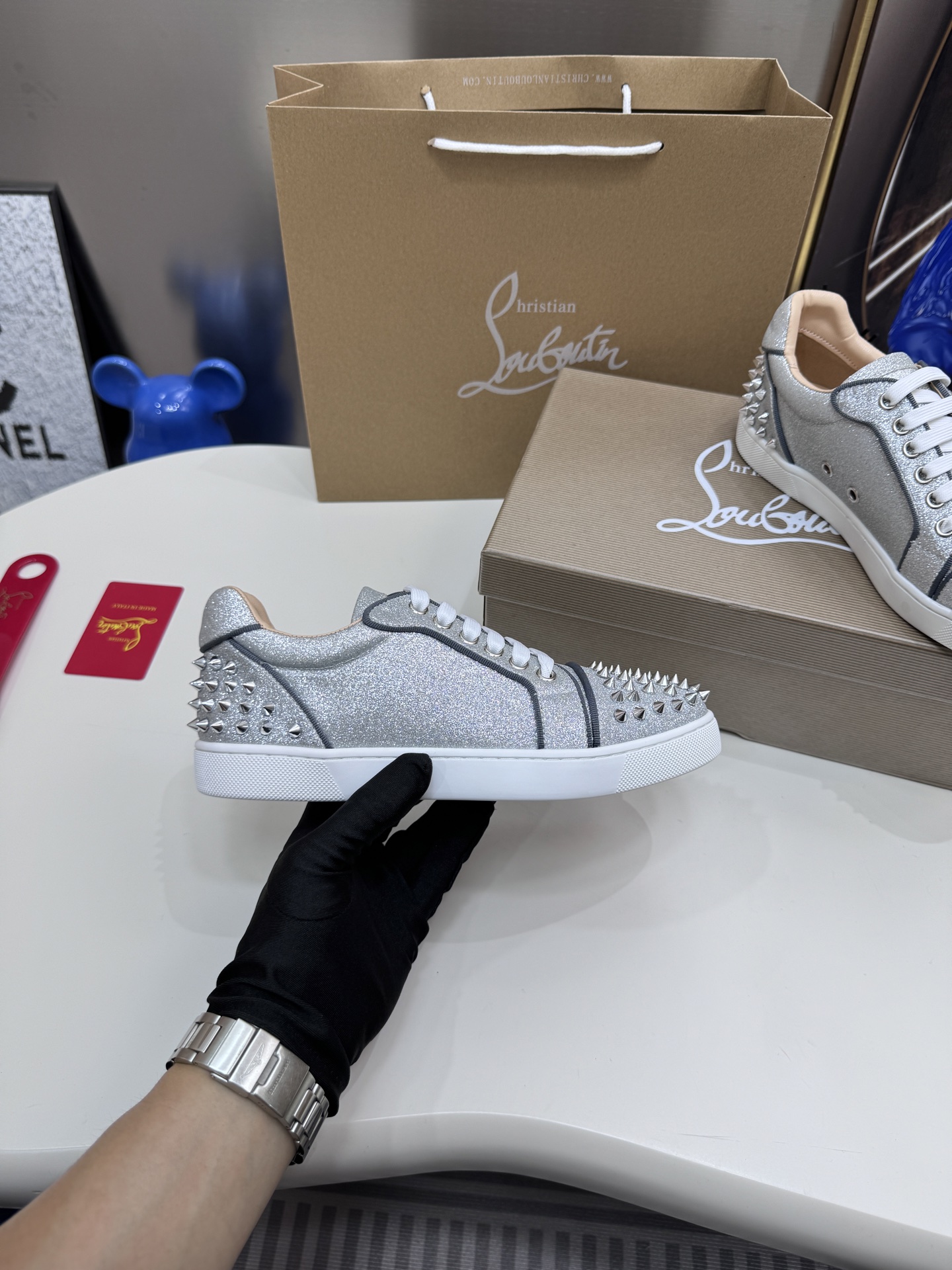 Christian Louboutin Style Leather Men's Shoes style reference detail image 6 from source 782862