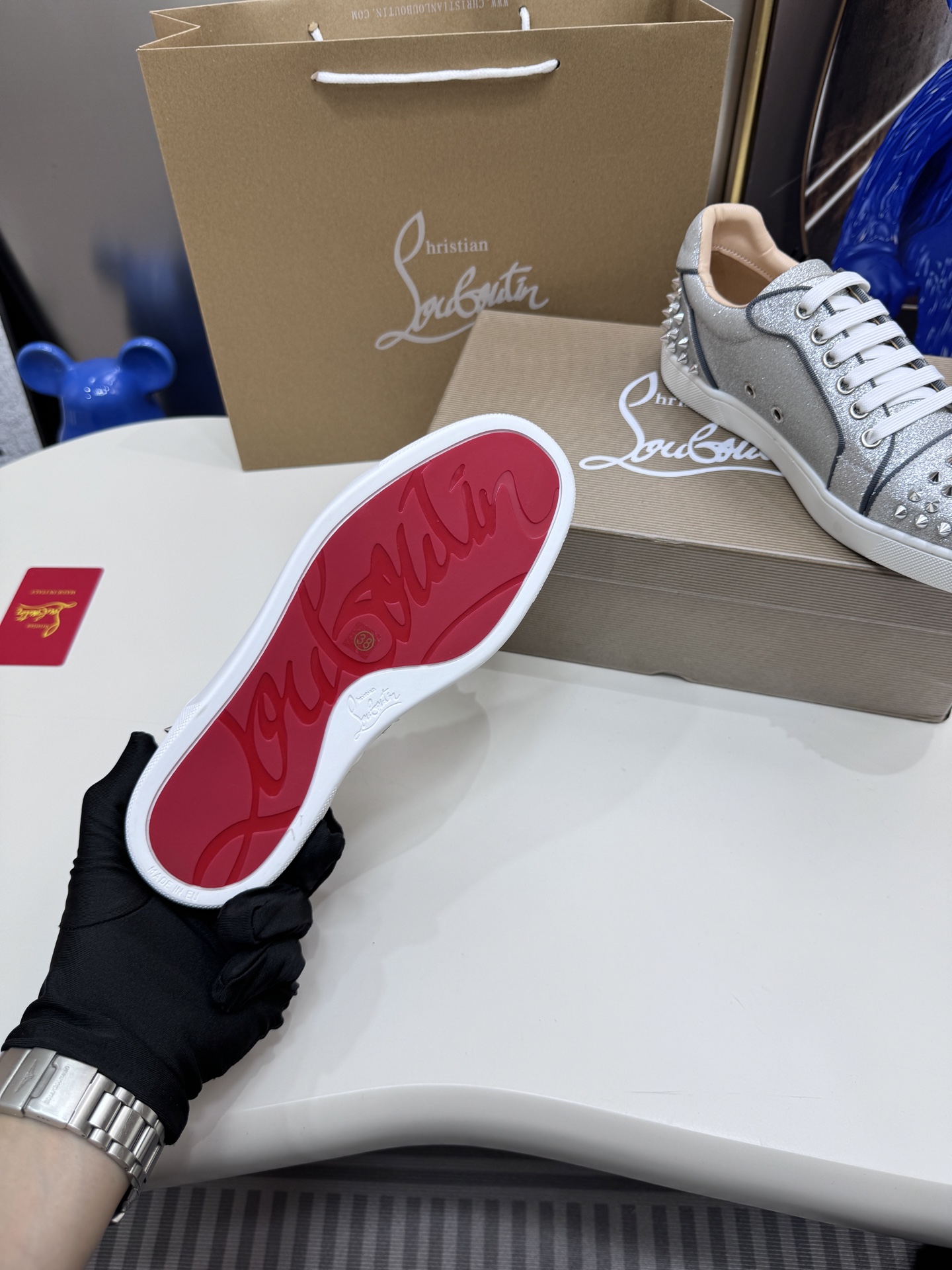 Christian Louboutin Style Leather Men's Shoes style reference detail image 8 from source 782862