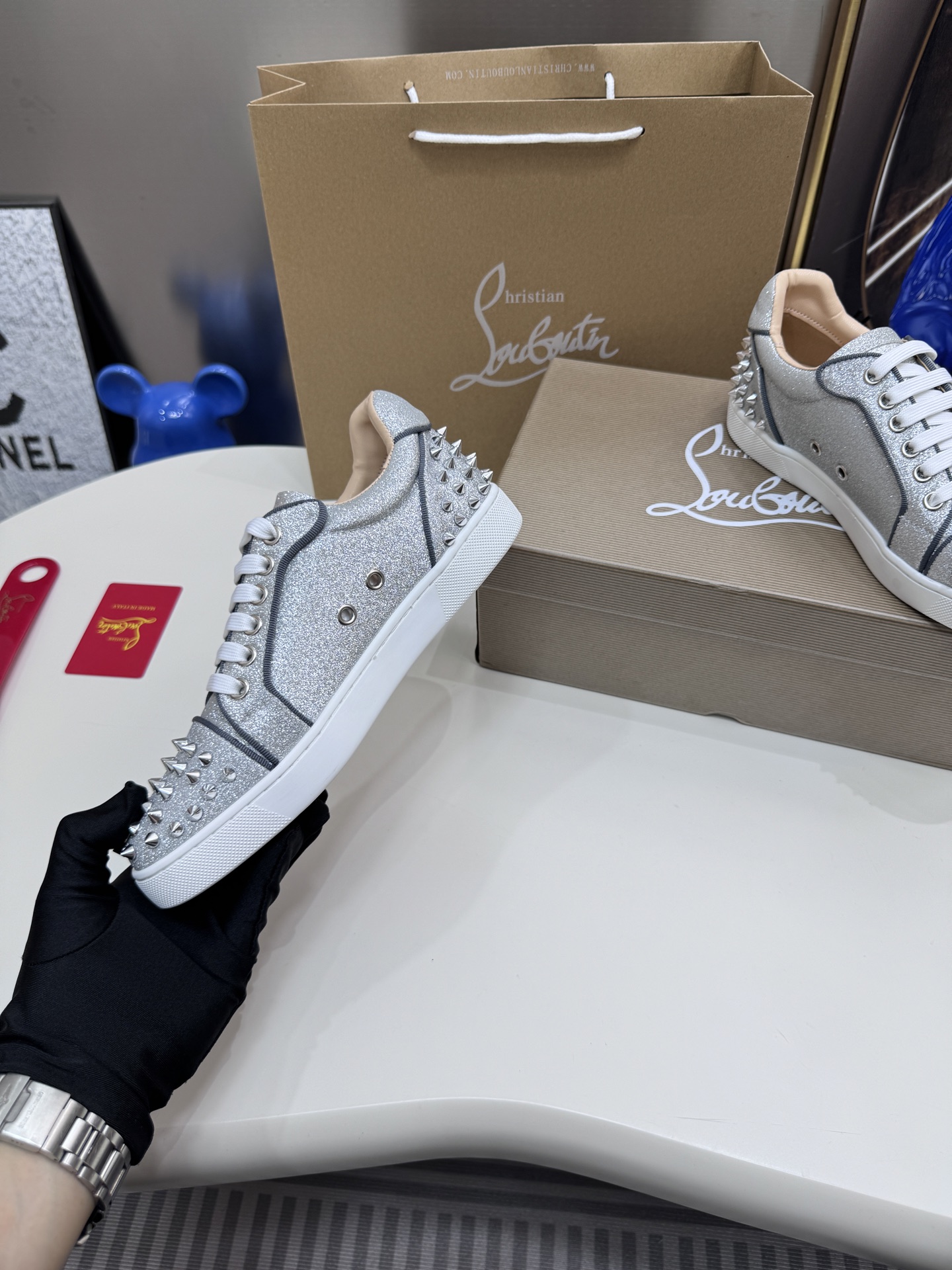 Christian Louboutin Style Leather Men's Shoes style reference detail image 7 from source 782862