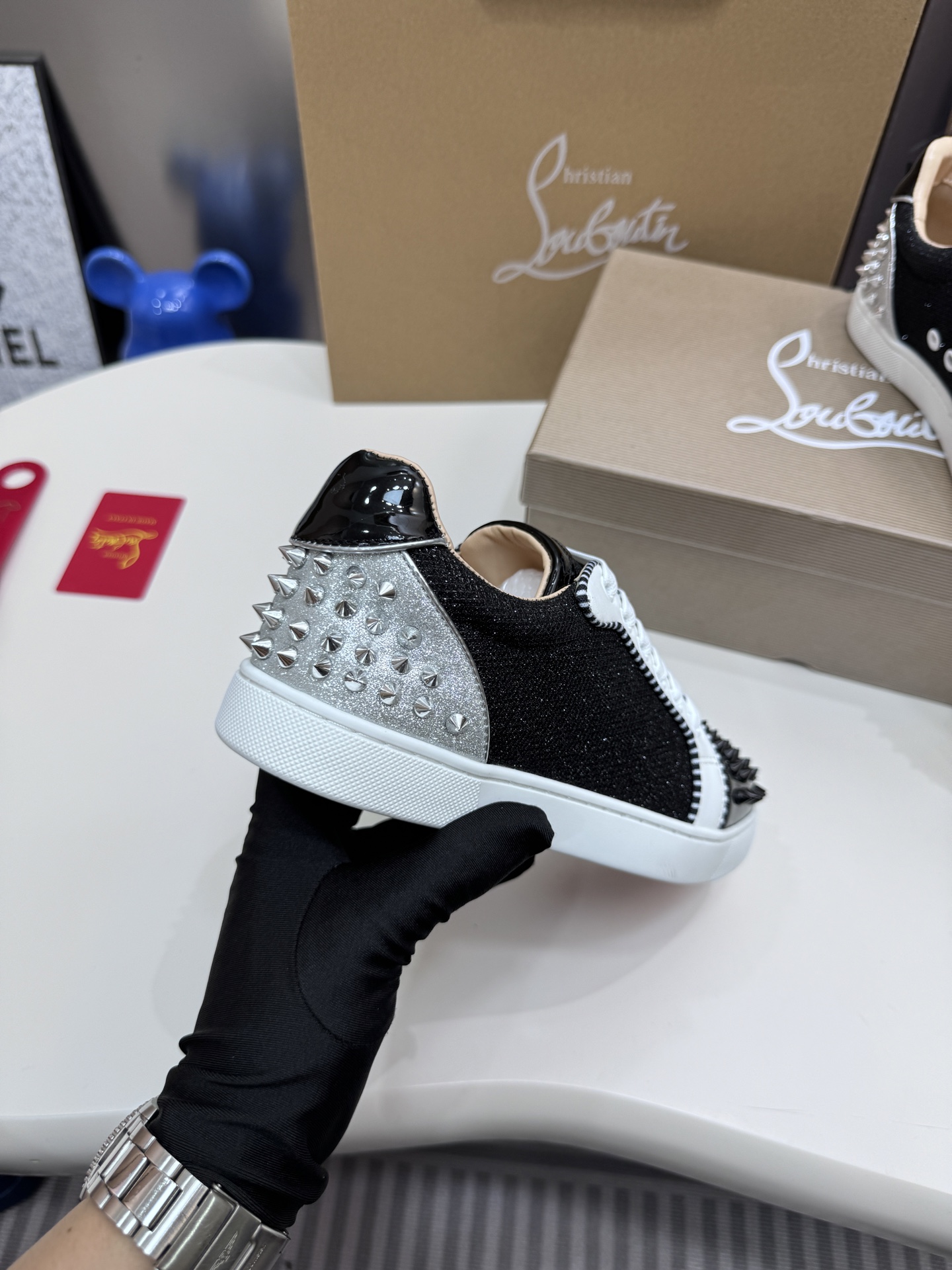 Christian Louboutin Style Leather Men's Shoes style reference detail image 9 from source 782867