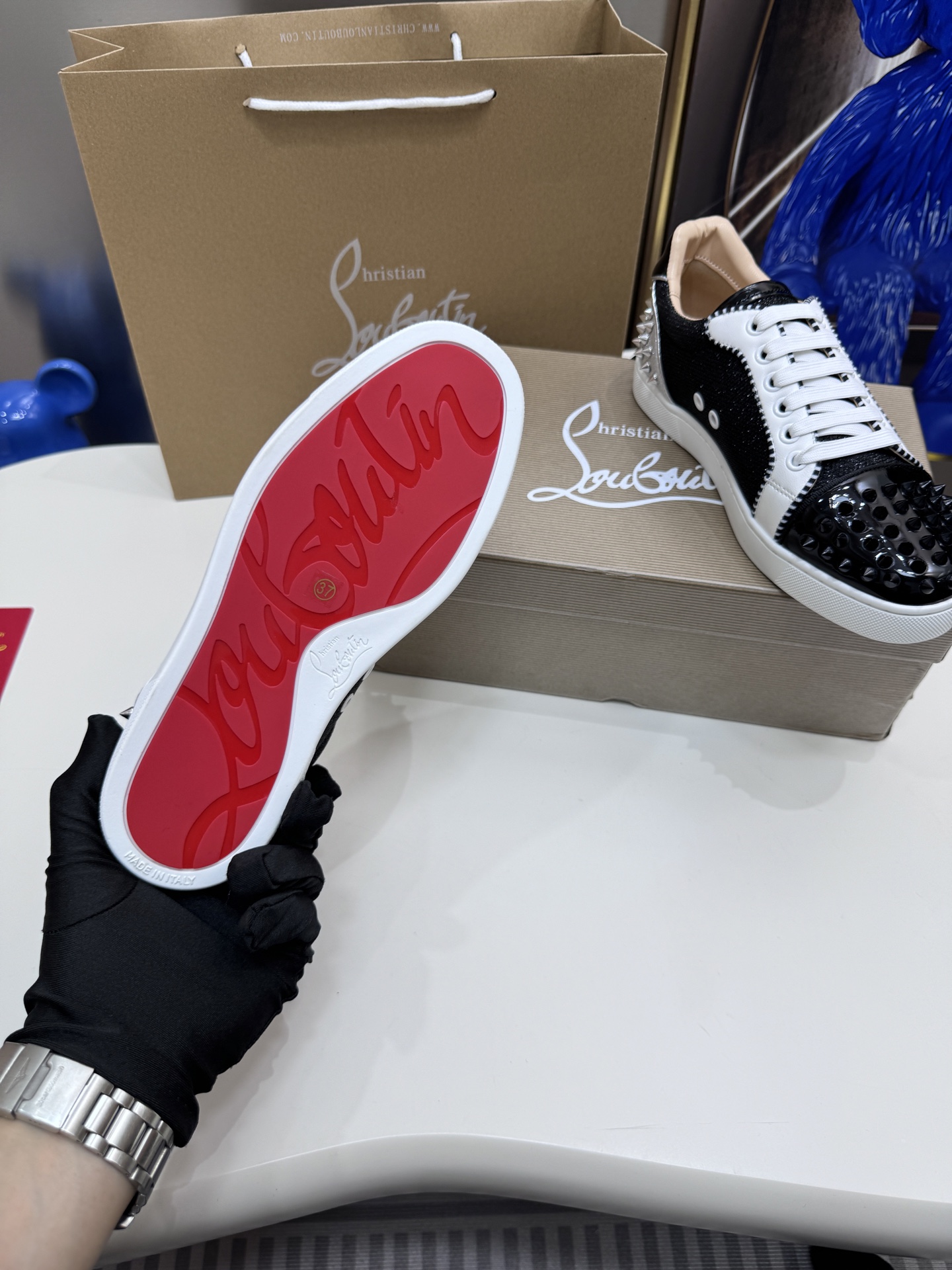 Christian Louboutin Style Leather Men's Shoes style reference detail image 8 from source 782867