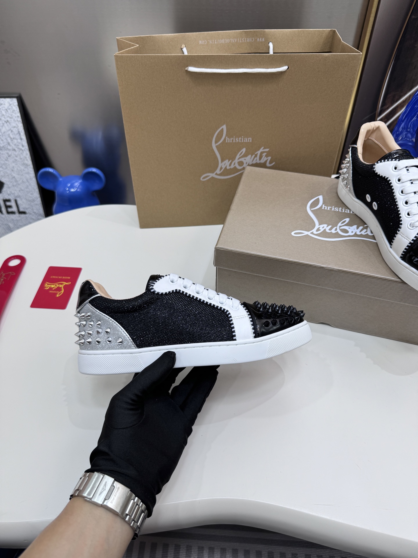 Christian Louboutin Style Leather Men's Shoes style reference detail image 6 from source 782867
