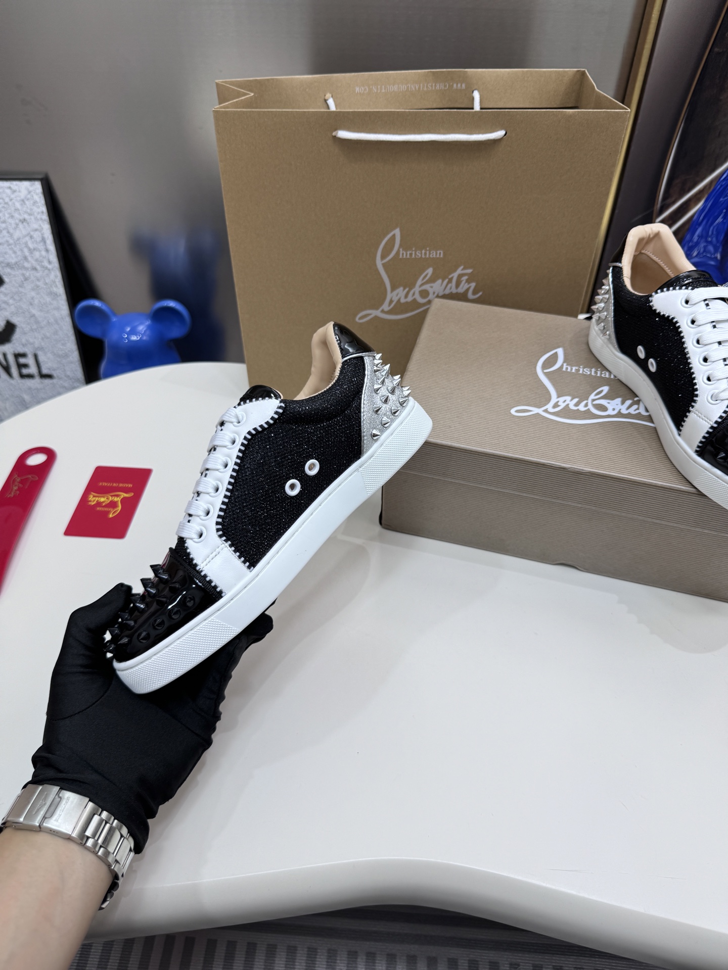 Christian Louboutin Style Leather Men's Shoes style reference detail image 7 from source 782867
