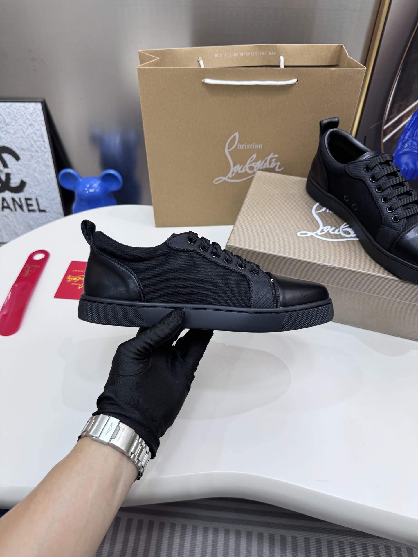 Christian Louboutin Style Leather Men's Shoes style reference detail image 6 from source 782864