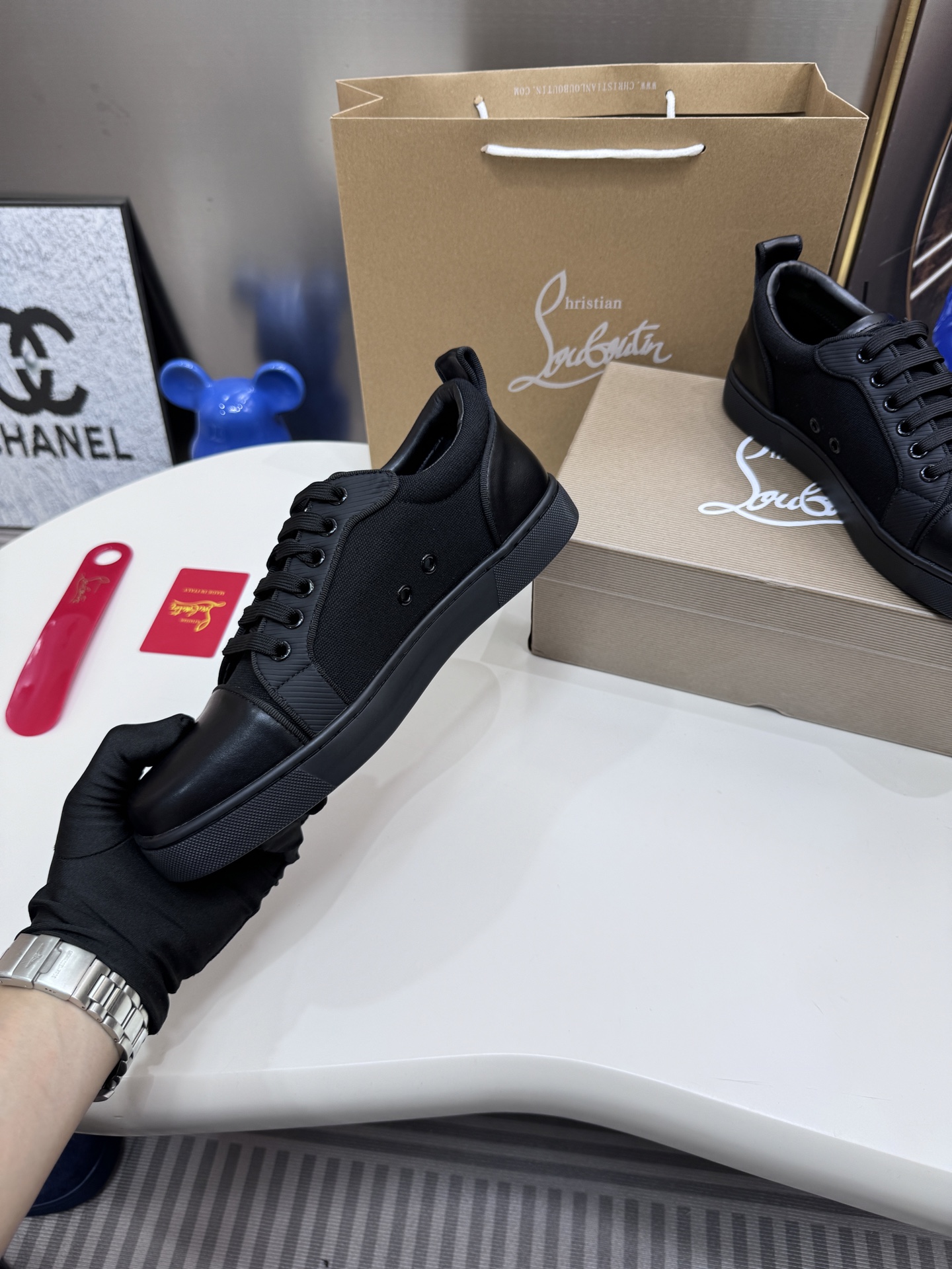 Christian Louboutin Style Leather Men's Shoes style reference detail image 7 from source 782864