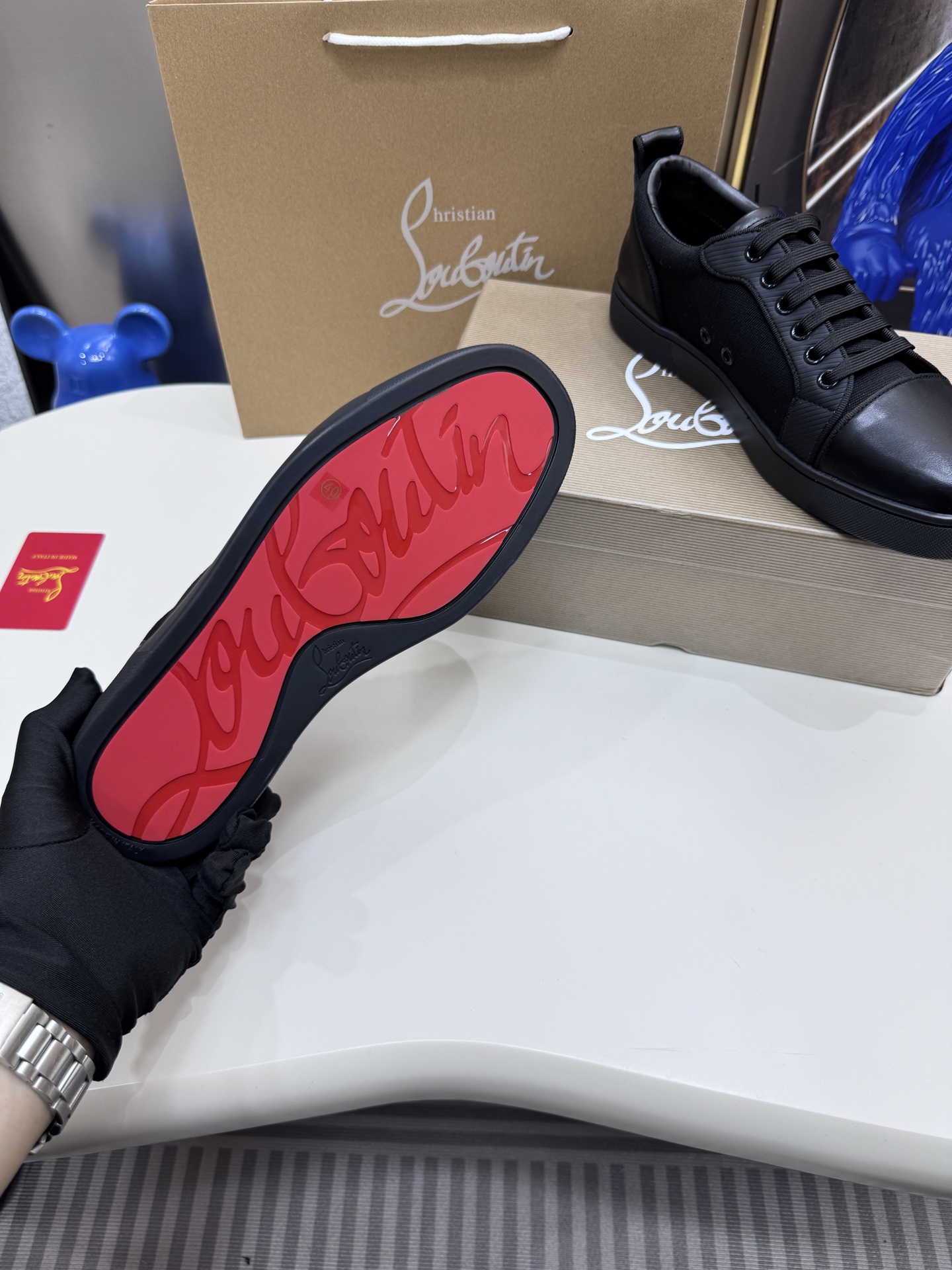 Christian Louboutin Style Leather Men's Shoes style reference detail image 8 from source 782864