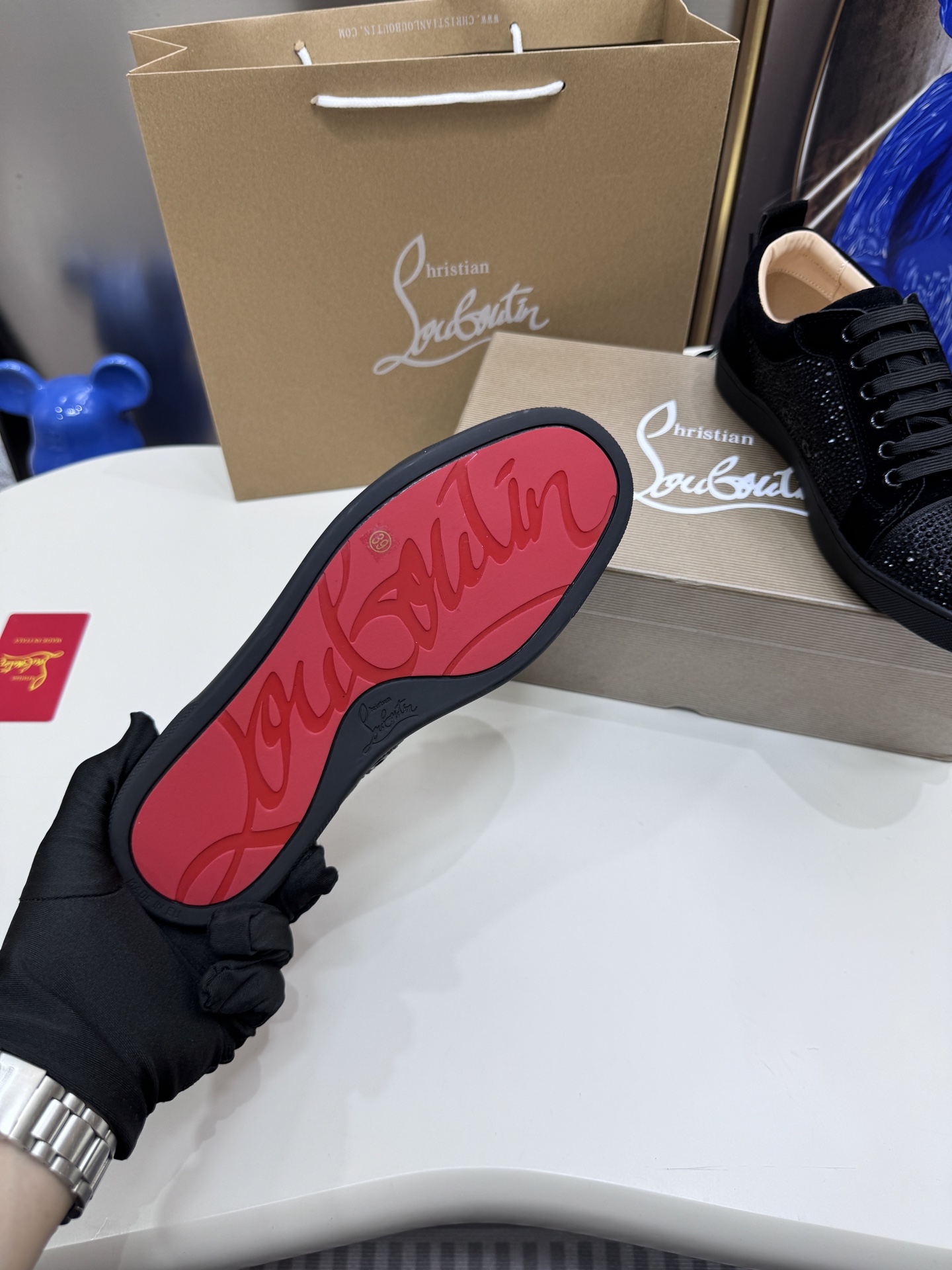 Christian Louboutin Style Leather Men's Shoes style reference detail image 8 from source 782860