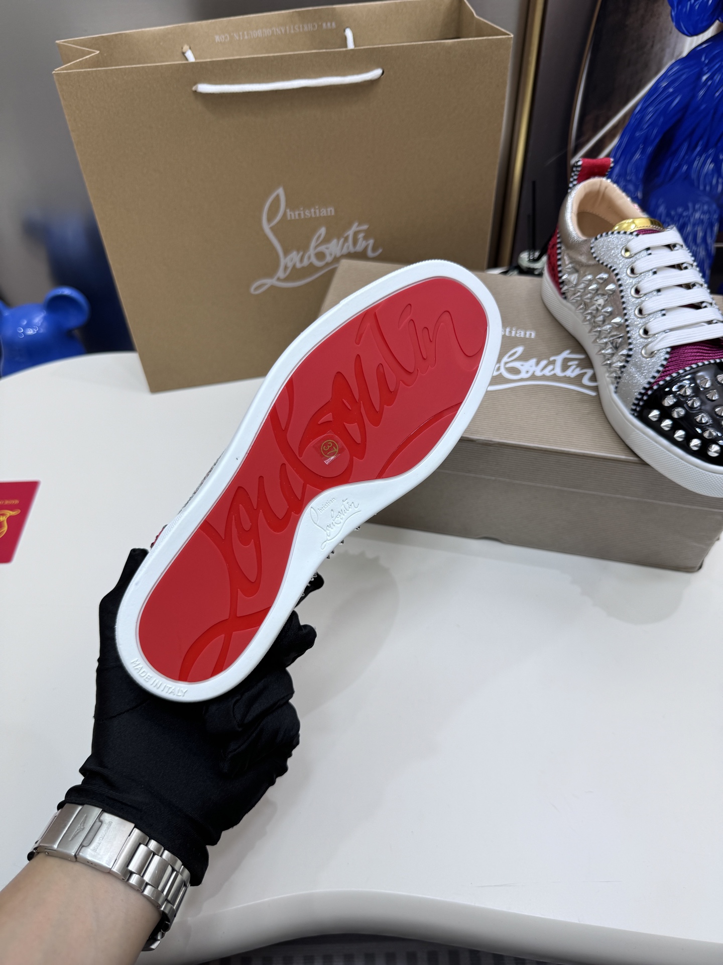 Christian Louboutin Style Leather Men's Shoes style reference detail image 9 from source 782859
