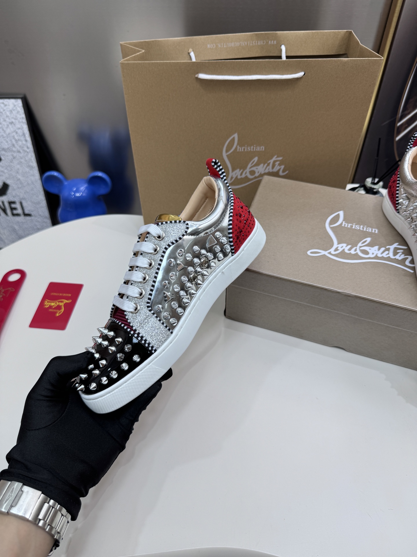 Christian Louboutin Style Leather Men's Shoes style reference detail image 7 from source 782859