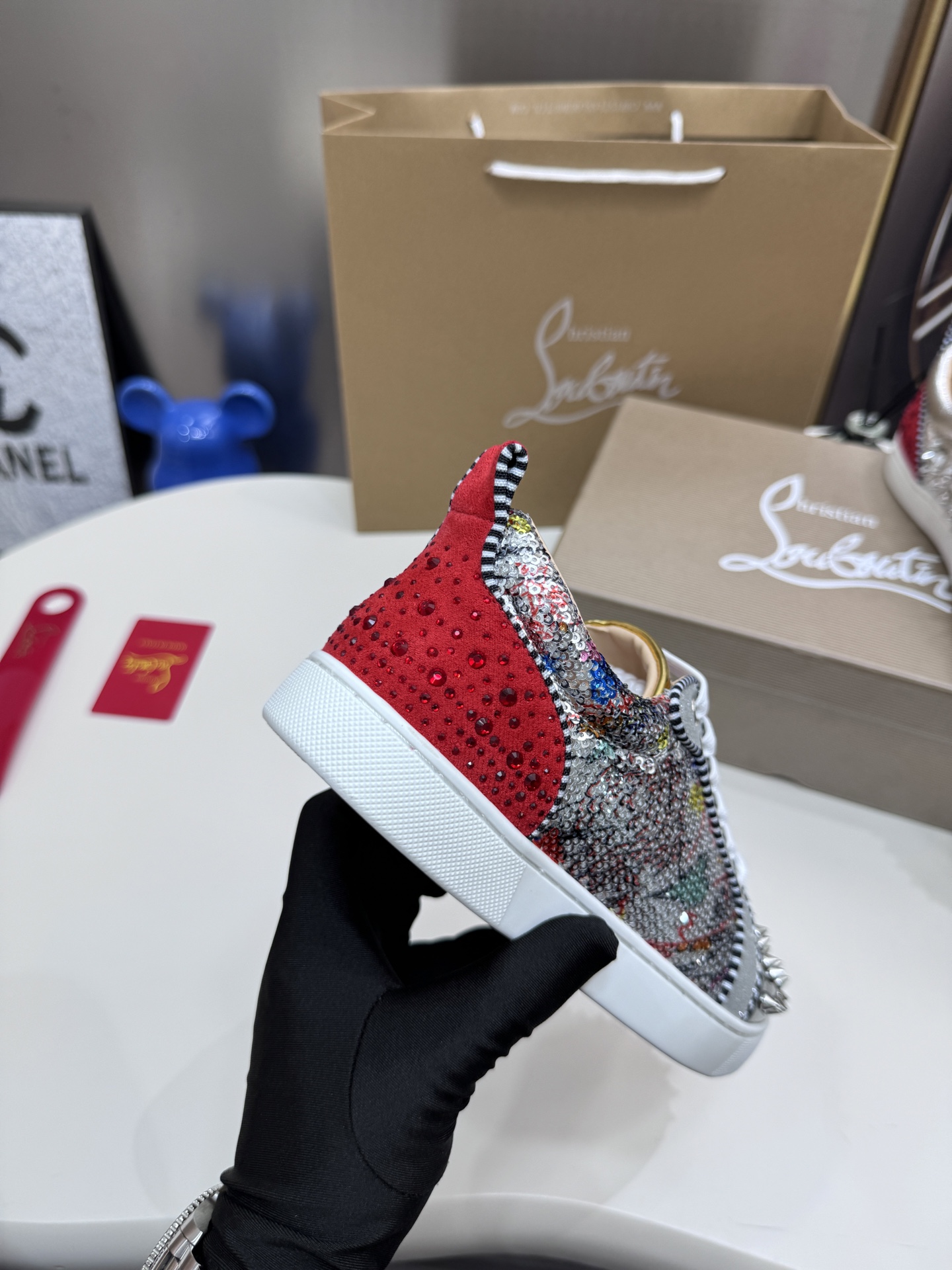 Christian Louboutin Style Leather Men's Shoes style reference detail image 8 from source 782859