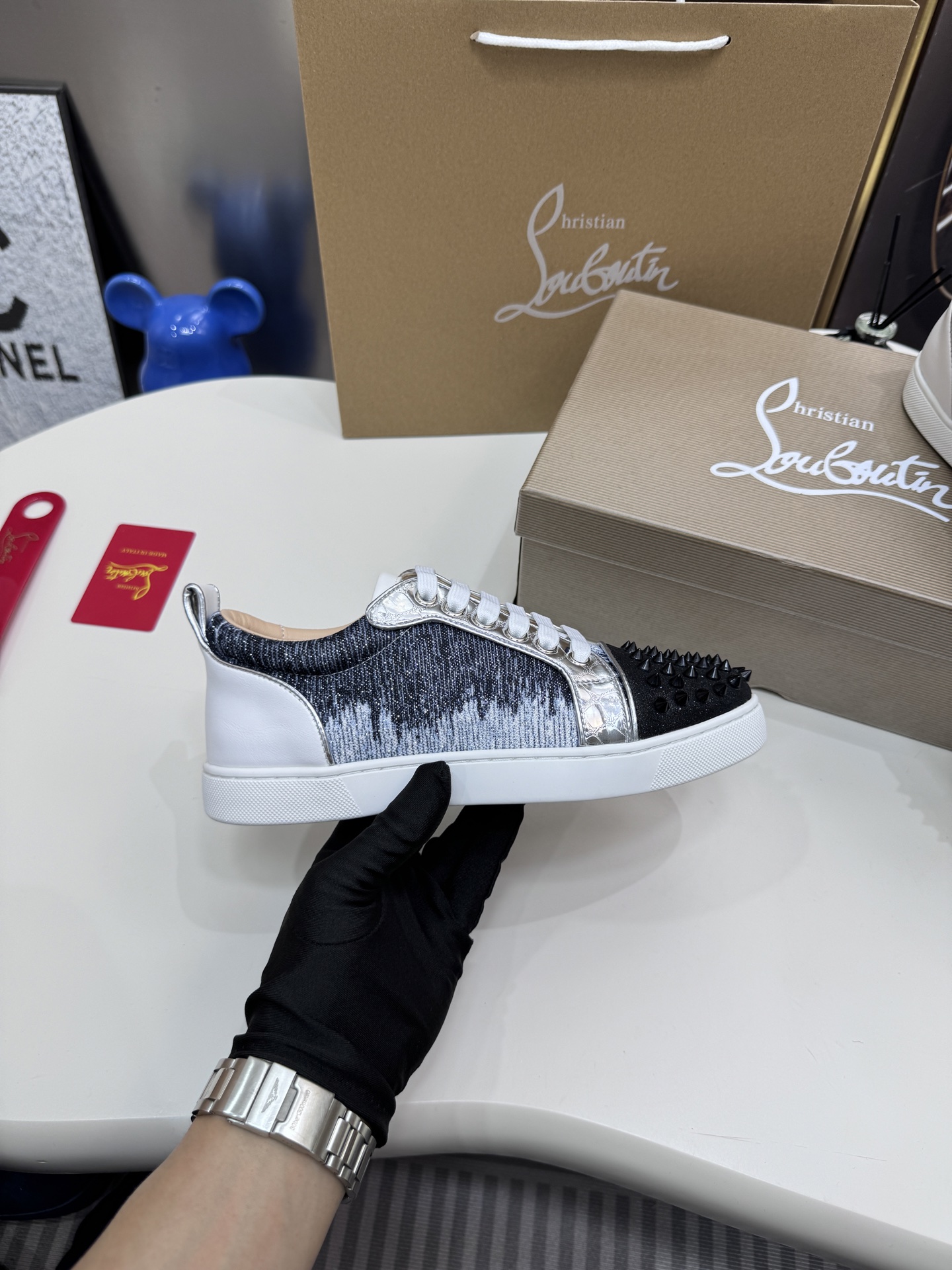 Christian Louboutin Style Leather Men's Shoes style reference detail image 7 from source 782865