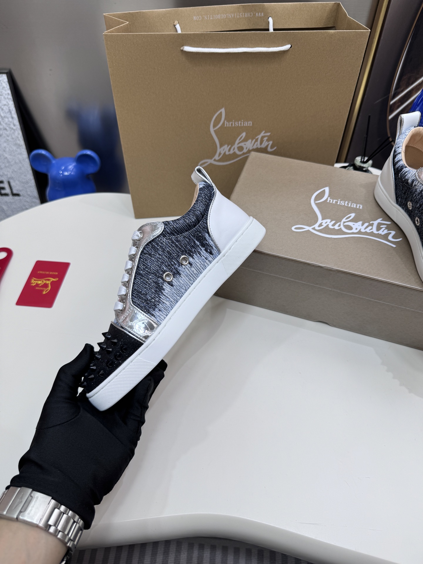 Christian Louboutin Style Leather Men's Shoes style reference detail image 6 from source 782865