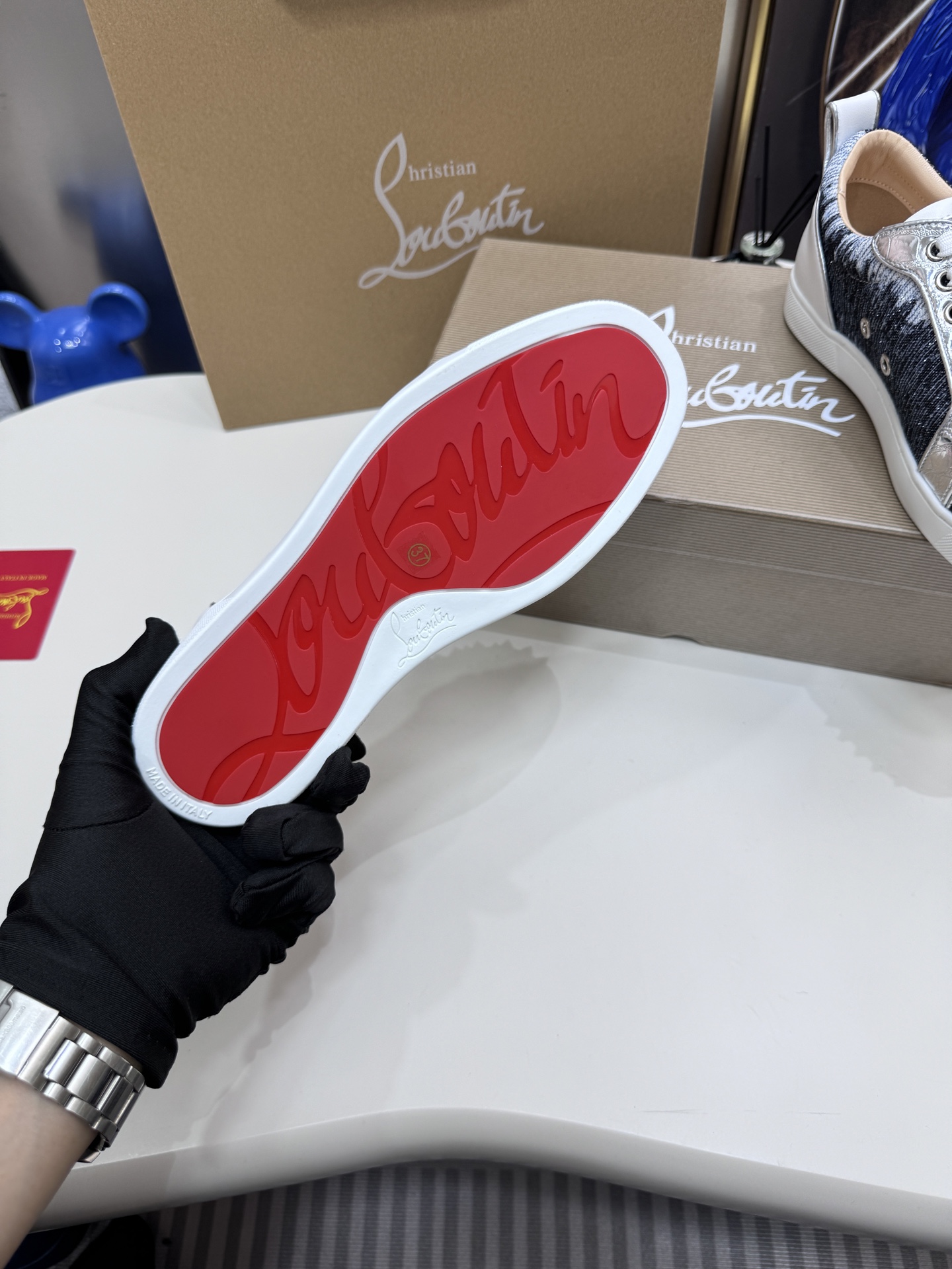 Christian Louboutin Style Leather Men's Shoes style reference detail image 8 from source 782865