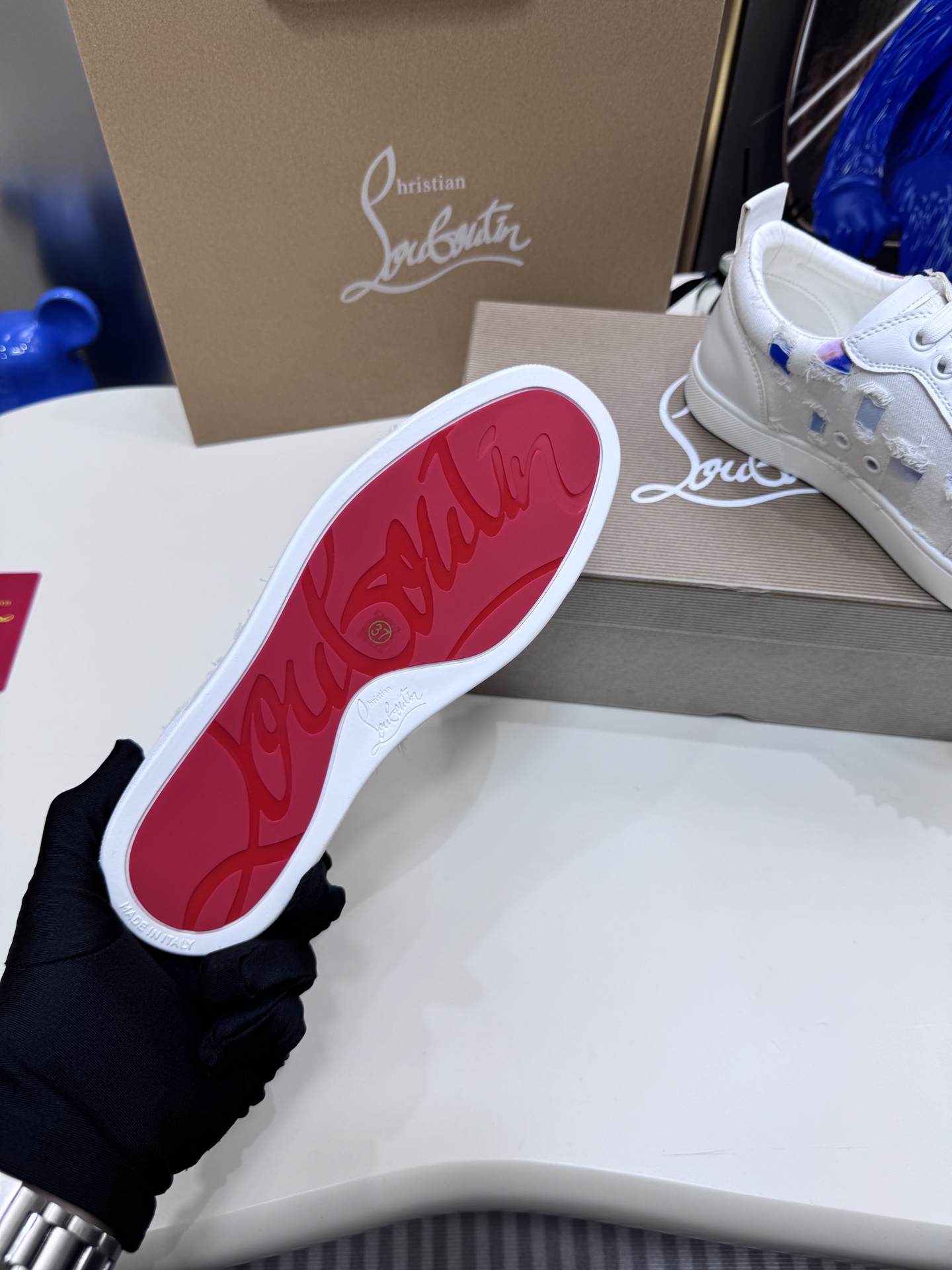 Christian Louboutin Style Leather Men's Shoes style reference detail image 8 from source 782866