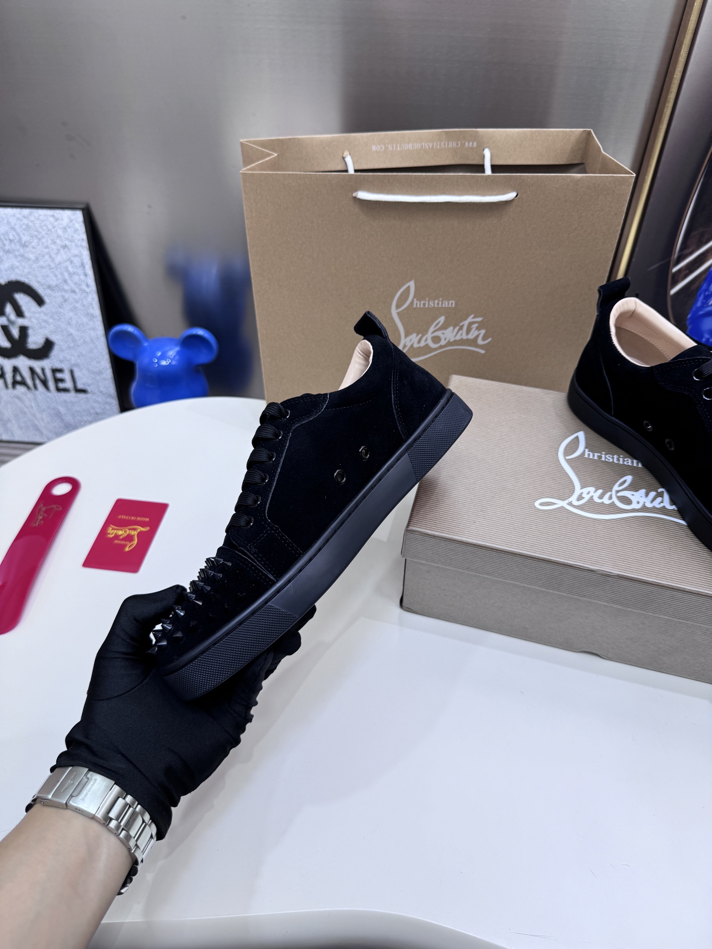 Christian Louboutin Style Leather Men's Shoes style reference detail image 6 from source 782868