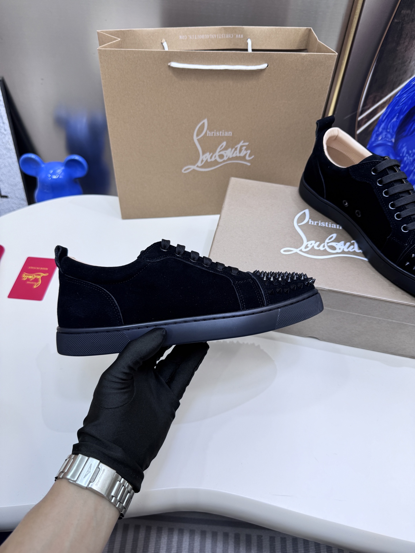 Christian Louboutin Style Leather Men's Shoes style reference detail image 8 from source 782868