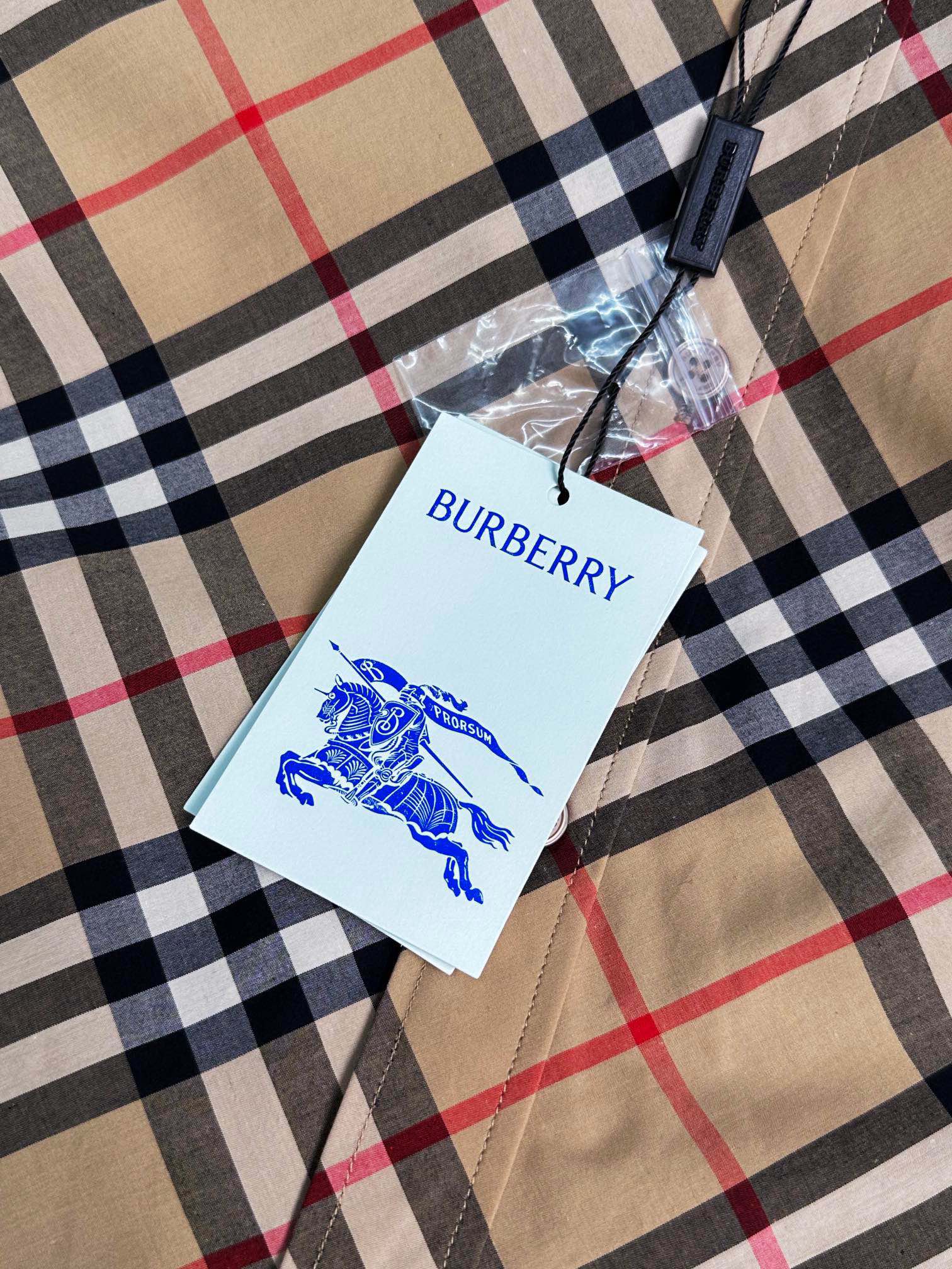 Barbara Burberry 2024s Classic Long-Sleeve Shirt in Blue Khaki, Section SW.1039 - 图片 5