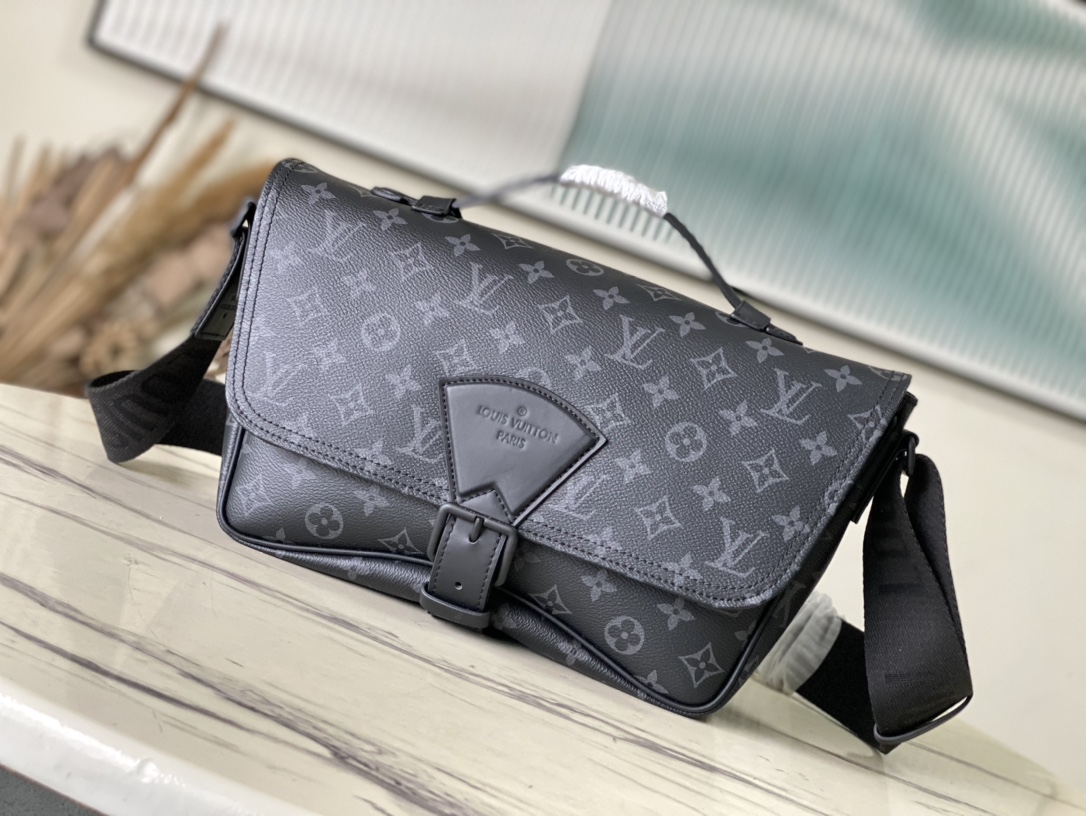 Louis Vuitton LV Montsouris Messenger-Taschen Schwarz Monogram Canvas Leinwand Gewebe M46685