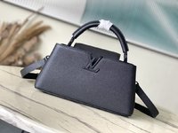 Louis Vuitton LV Capucines Bags Handbags Black Weave Cowhide Chains M23955