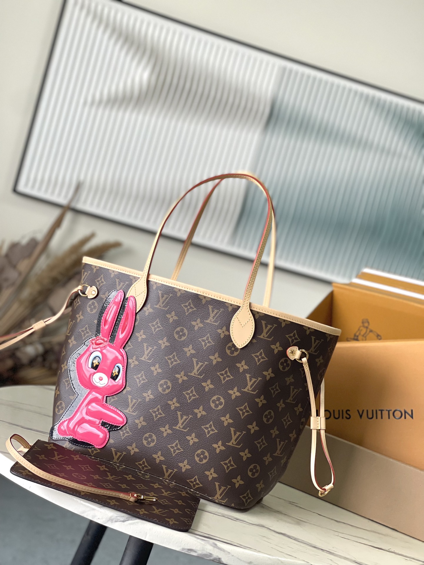 Louis Vuitton LV Neverfull Taschen Tragetaschen Monogram Canvas Leinwand Rindsleder M47200