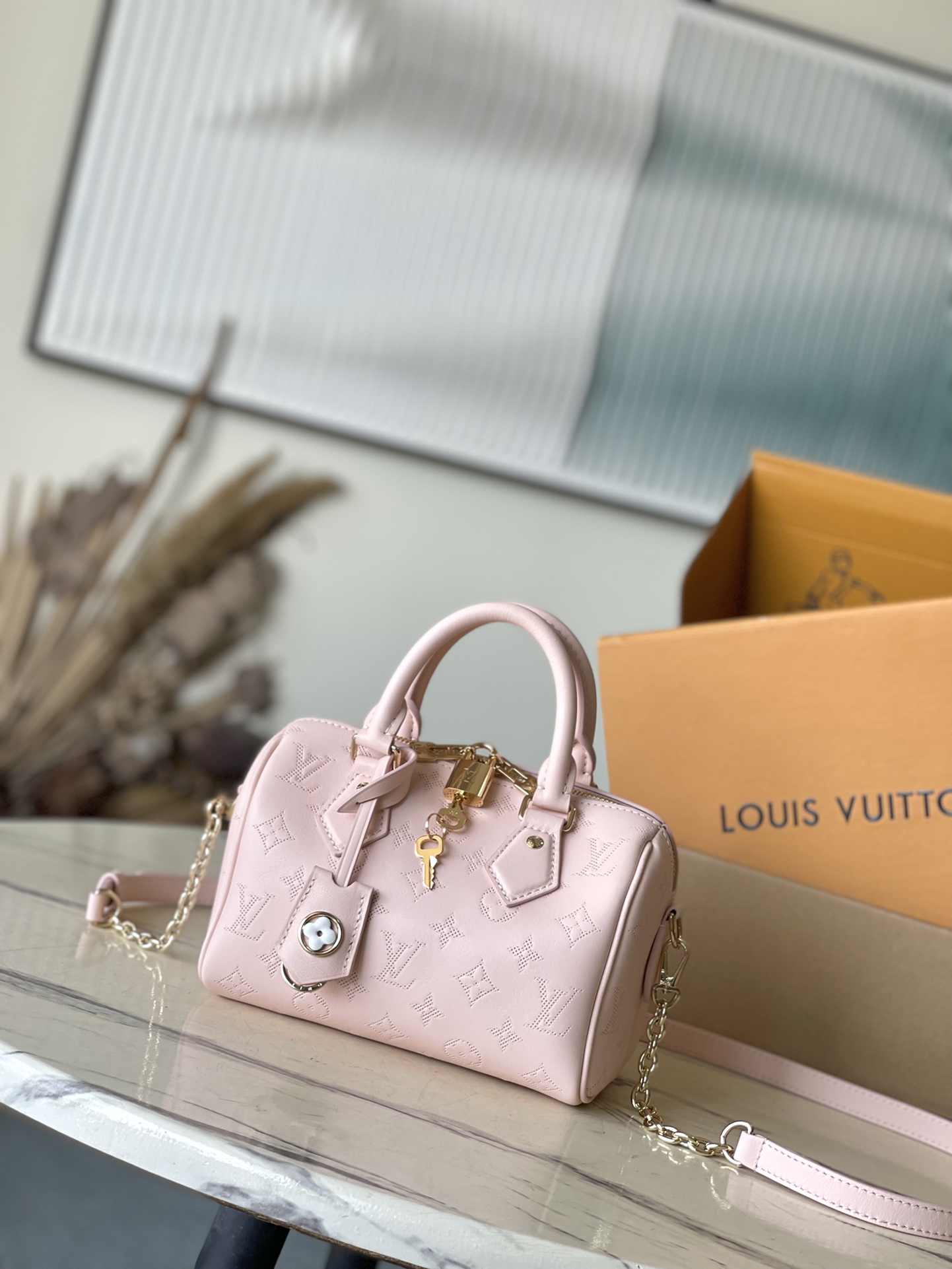 Louis Vuitton LV Speedy Taschen Handtaschen Rosa Rindsleder M11276