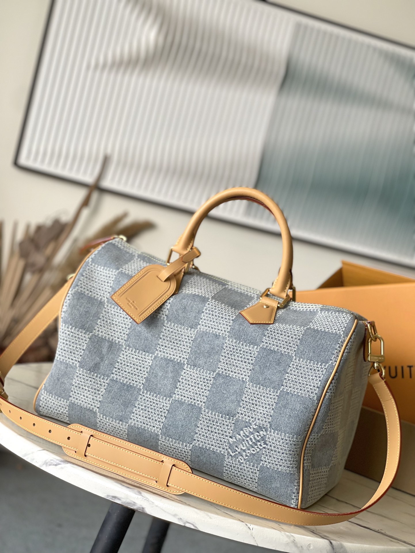 Louis Vuitton LV Speedy Taschen Handtaschen Bester Qualitätsdesigner
 Baumwolle Rindsleder Denim Frühling/Sommer Kollektion N40701