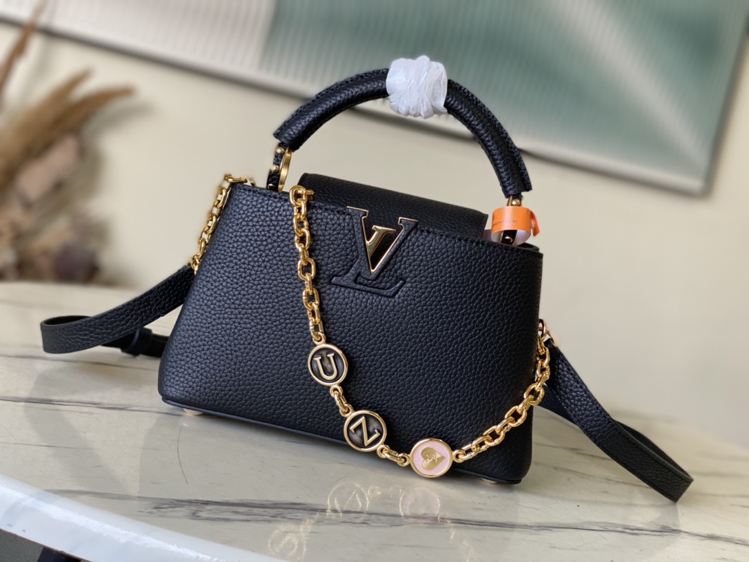 for sale cheap now
 Louis Vuitton LV Capucines Bags Handbags Black Taurillon Chains KM00014