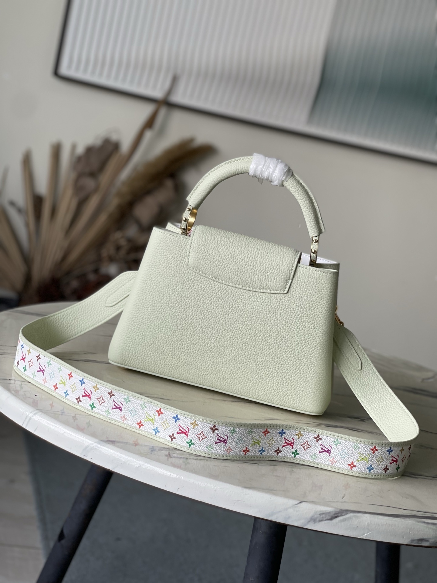 特级原厂皮 M13253 浅绿色小号 三彩限定款 本款Capucines手袋出自路易威登x村上隆再版系列